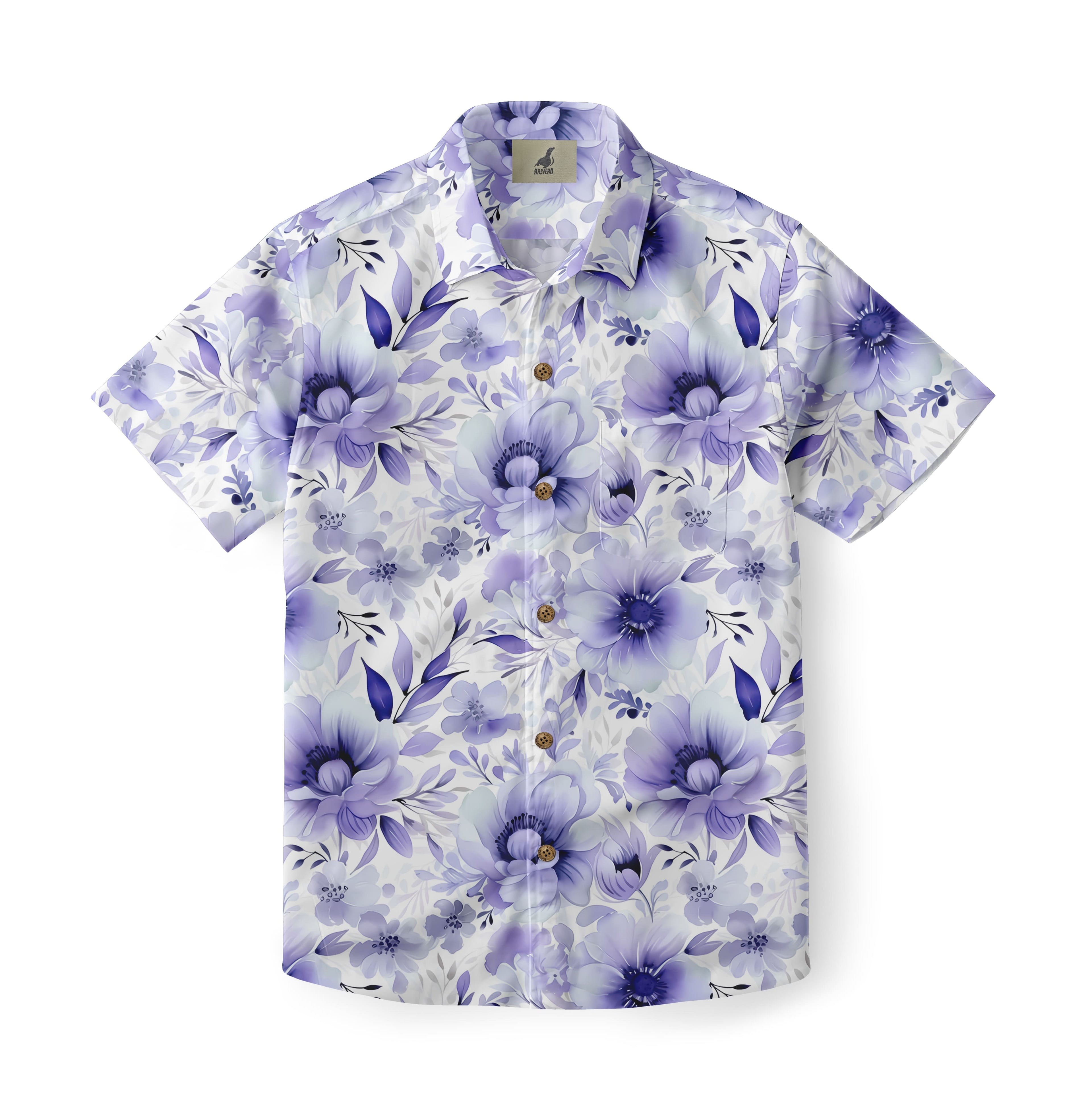Purple Watercolor Aloha Shirt