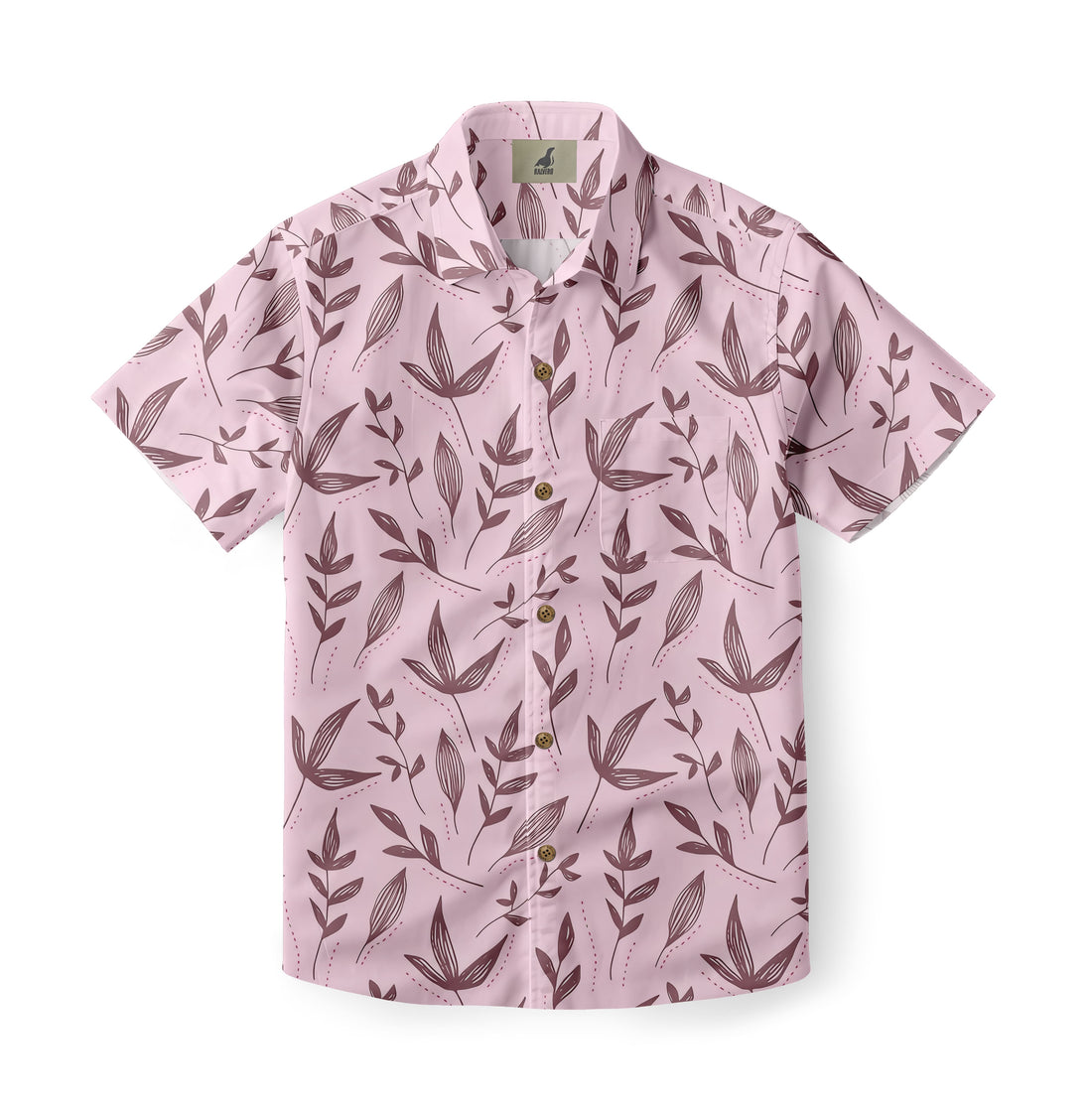 Pink Hand-Drawn Hawaiian Shirt