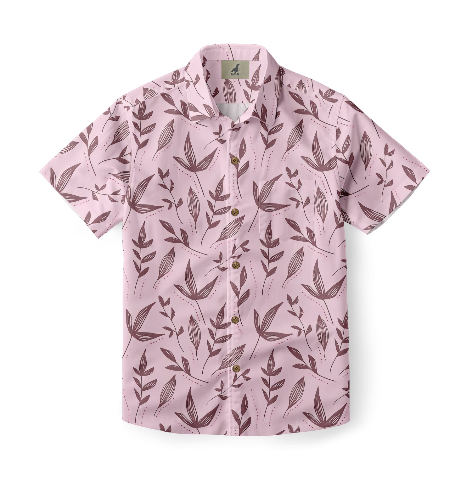 Pink Hand-Drawn Hawaiian Shirt