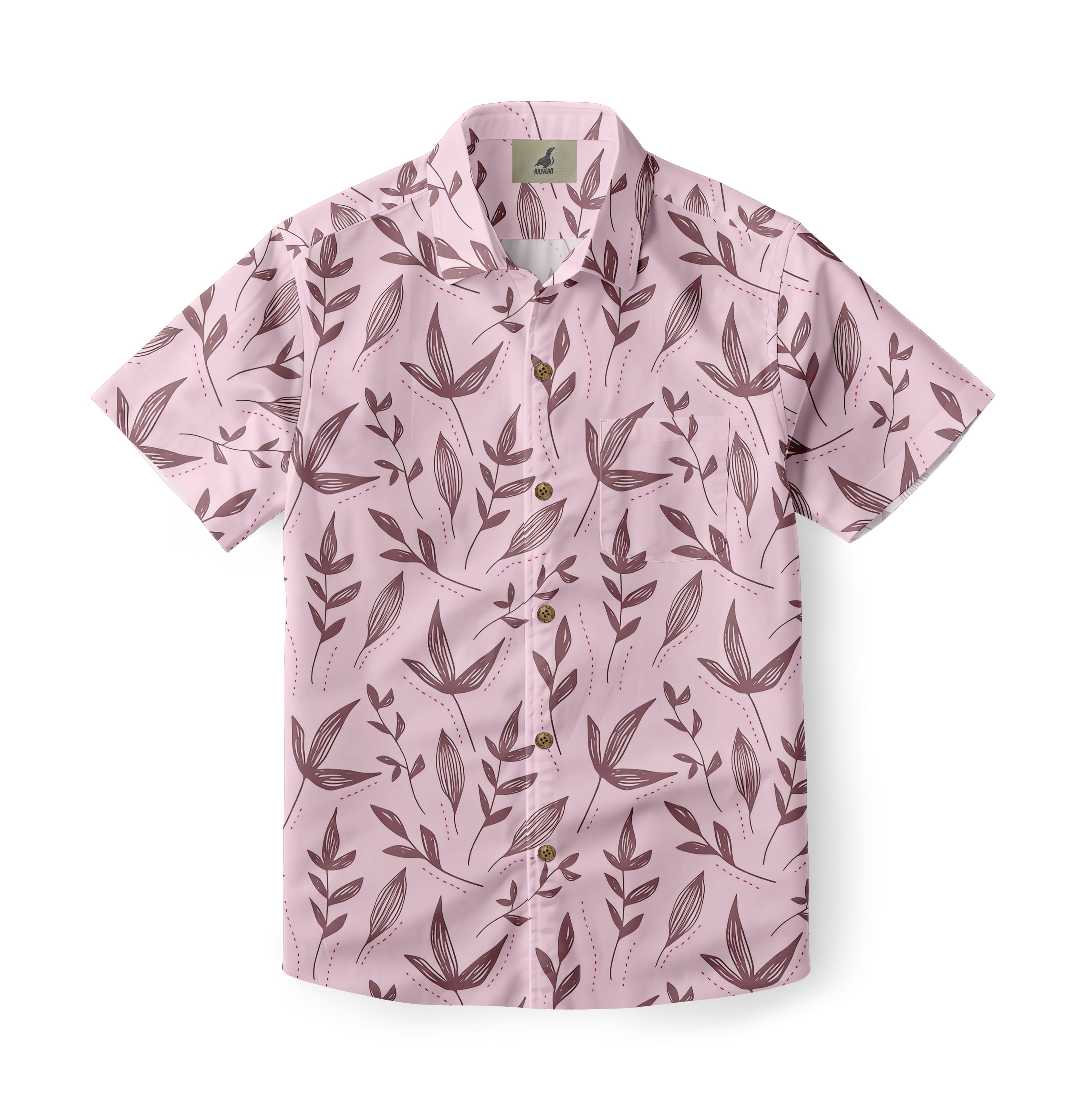 Pink Hand-Drawn Hawaiian Shirt