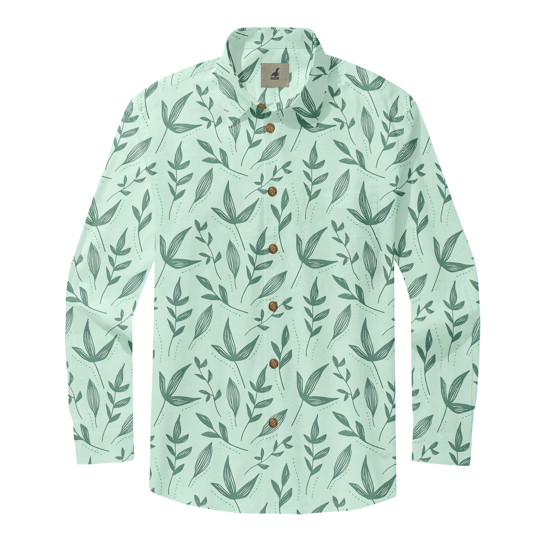 Mint Botanical Long Sleeve Shirt
