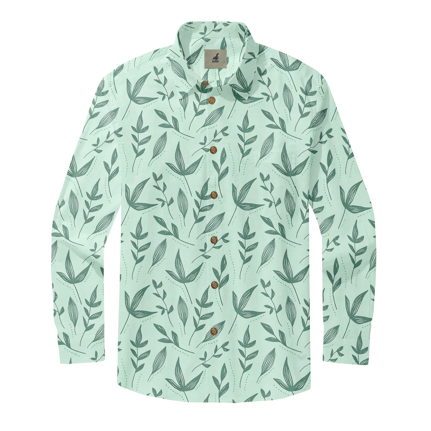 Mint Botanical Long Sleeve Shirt