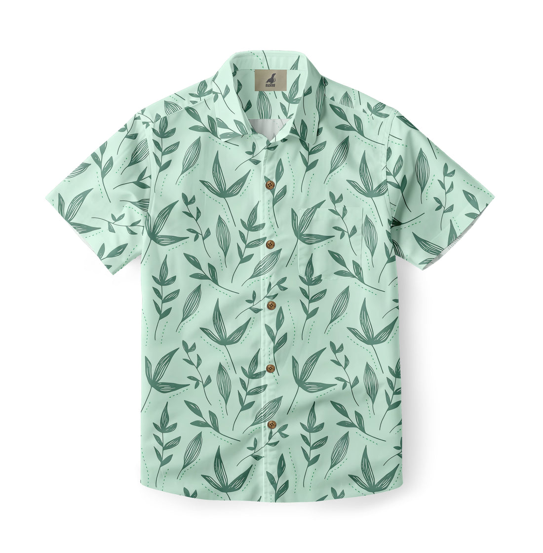Mint Botanical Hawaiian Shirt