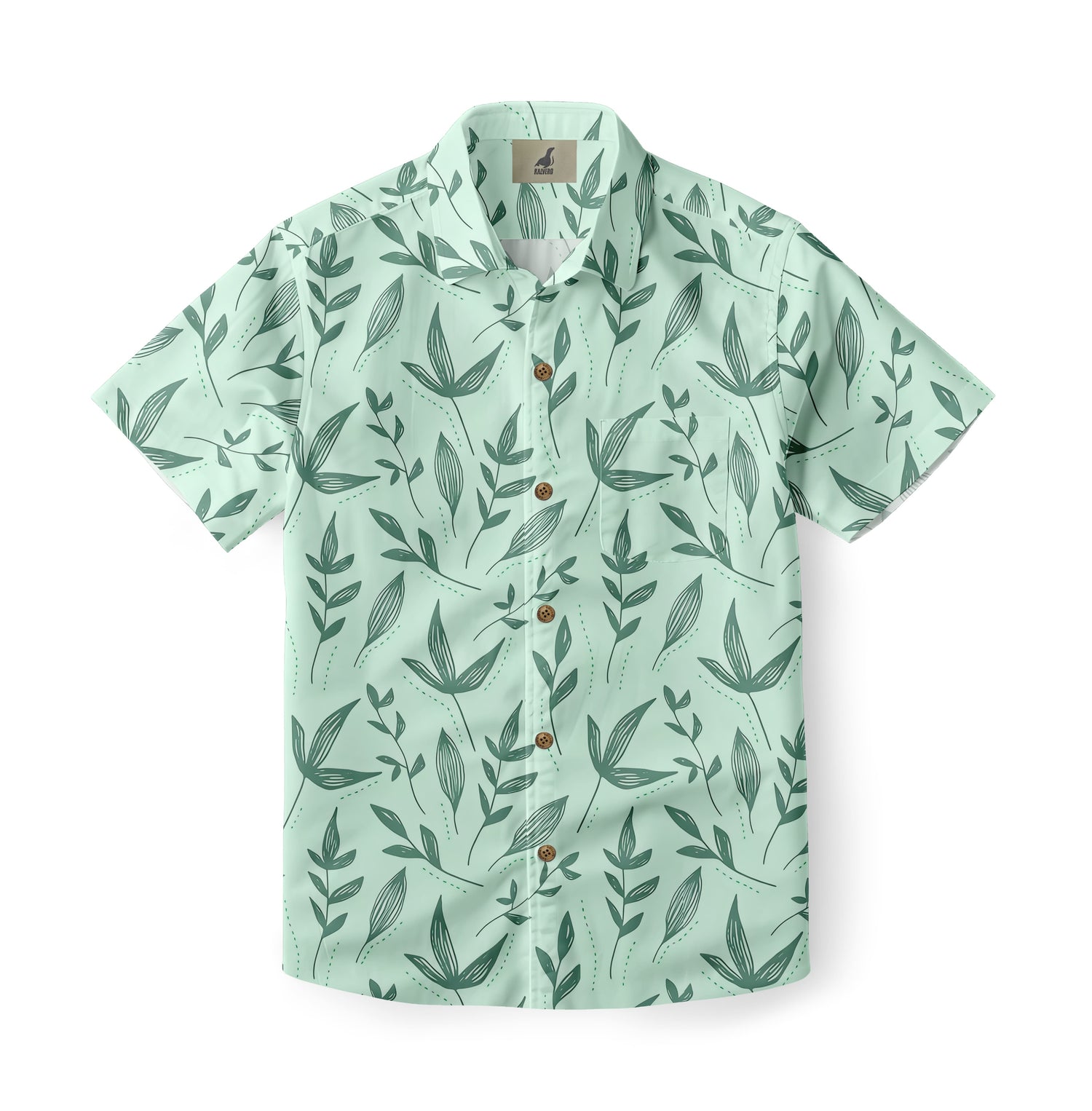 Mint Botanical Hawaiian Shirt