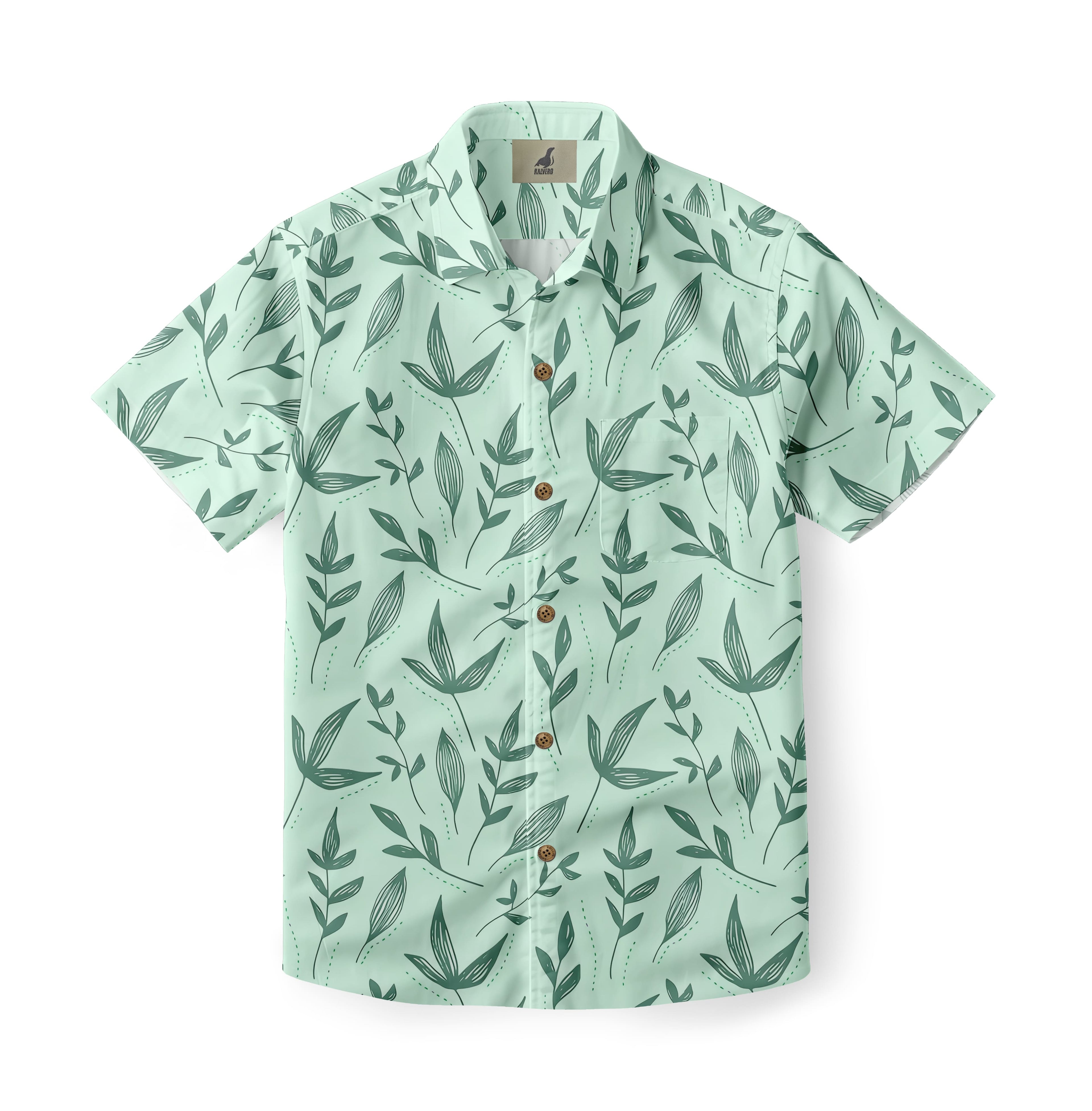 Mint Botanical Hawaiian Shirt