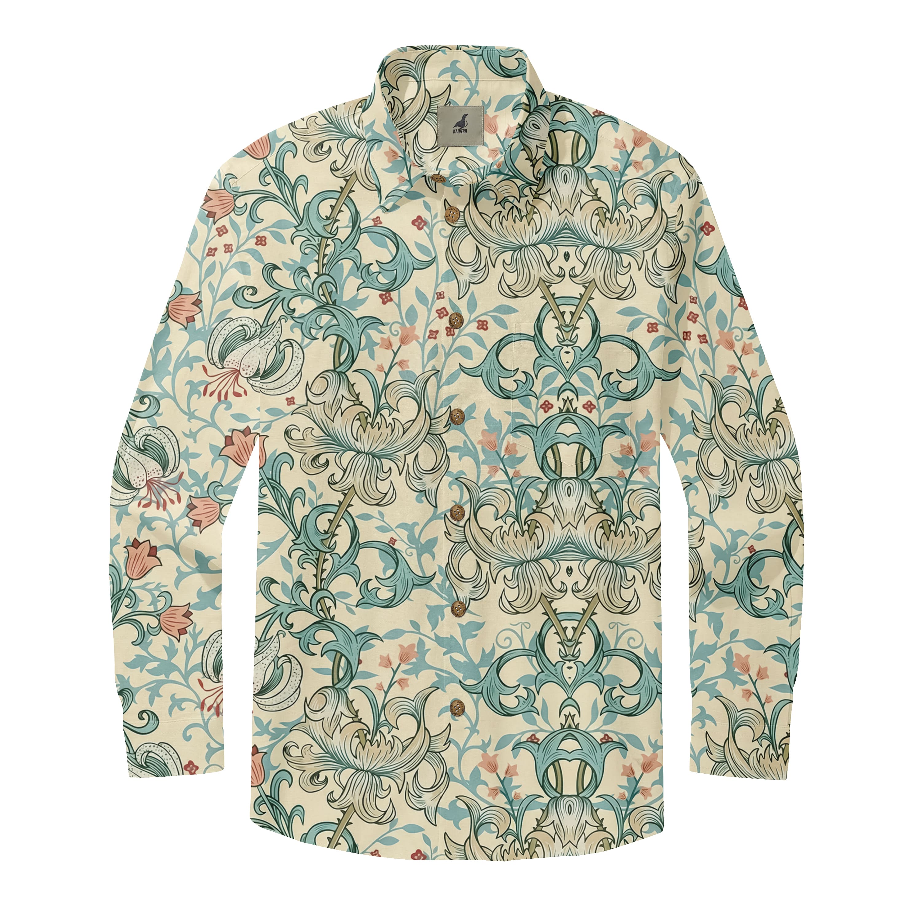 Teal Lily Long Sleeve Shirt
