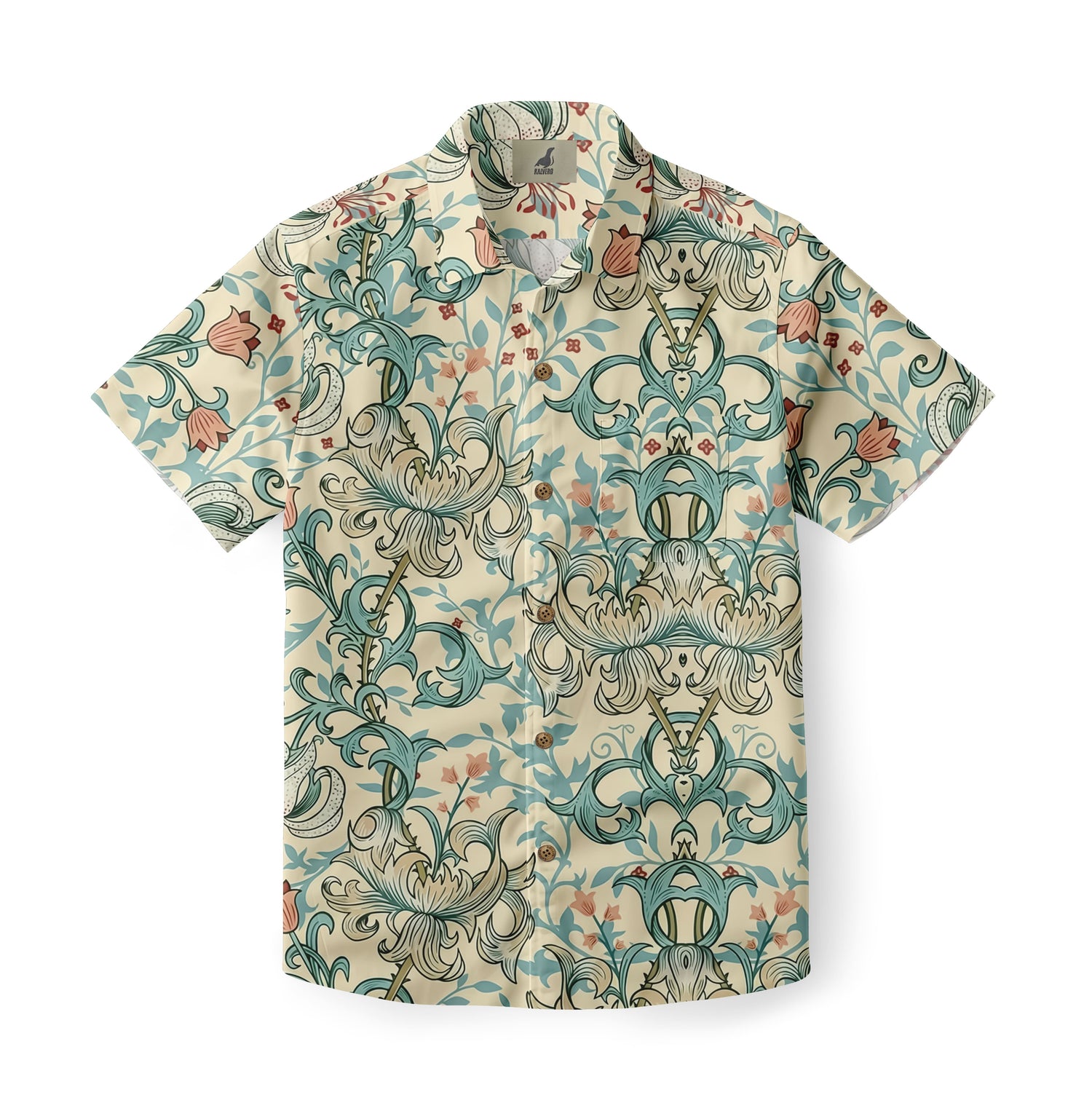 Teal Lily Hawaiian Shirt