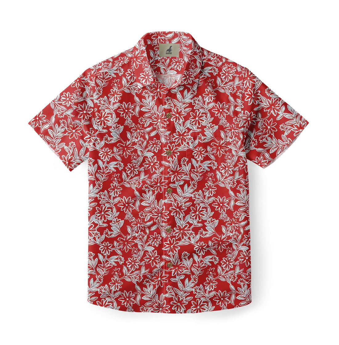 Crimson Wildflower Hawaiian Shirt