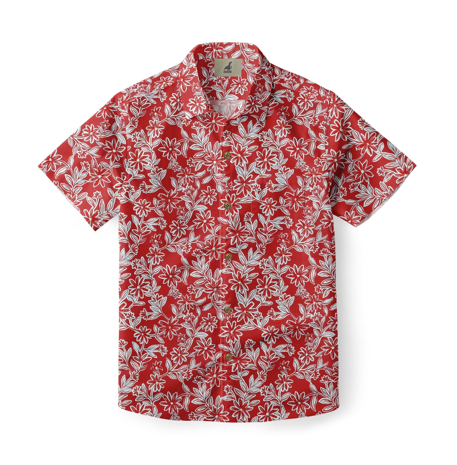 Crimson Wildflower Hawaiian Shirt