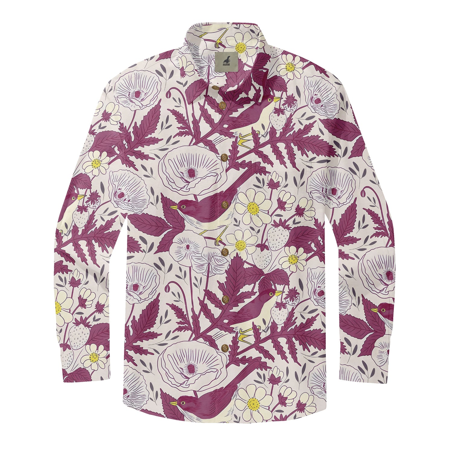 Purple Bird Long Sleeve Shirt