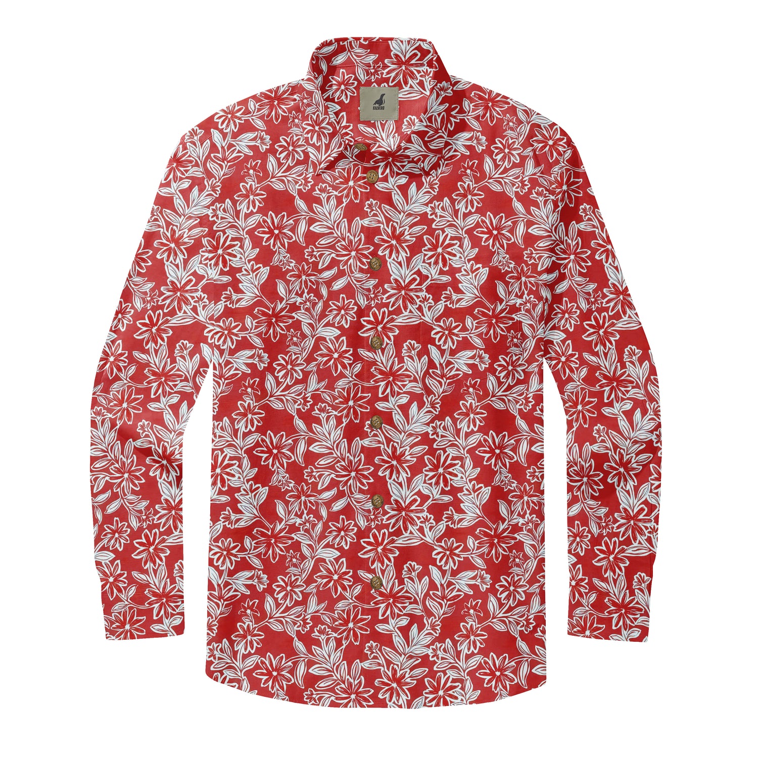 Crimson Wildflower Long Sleeve Shirt