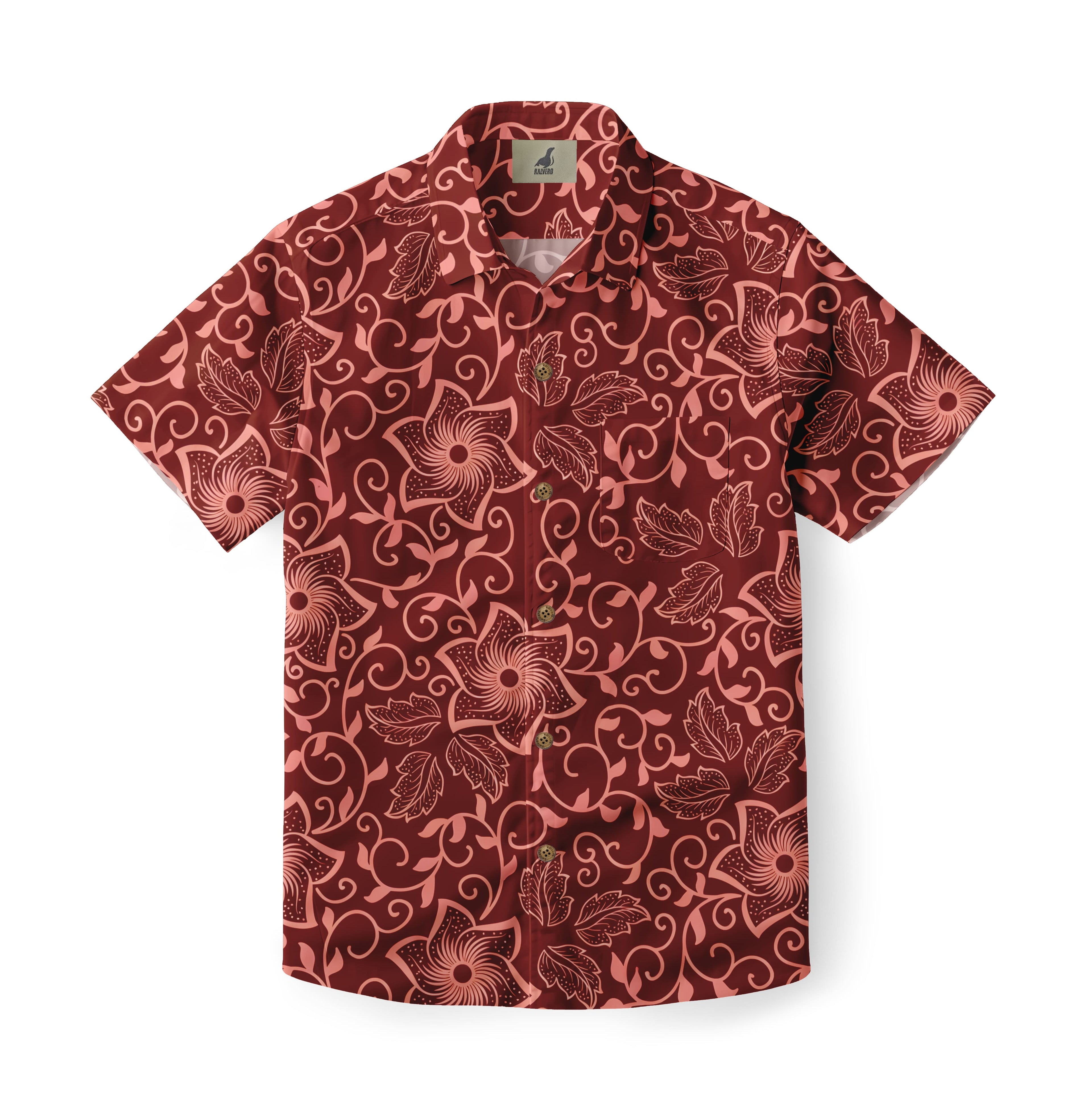 Crimson Vine Aloha Shirt
