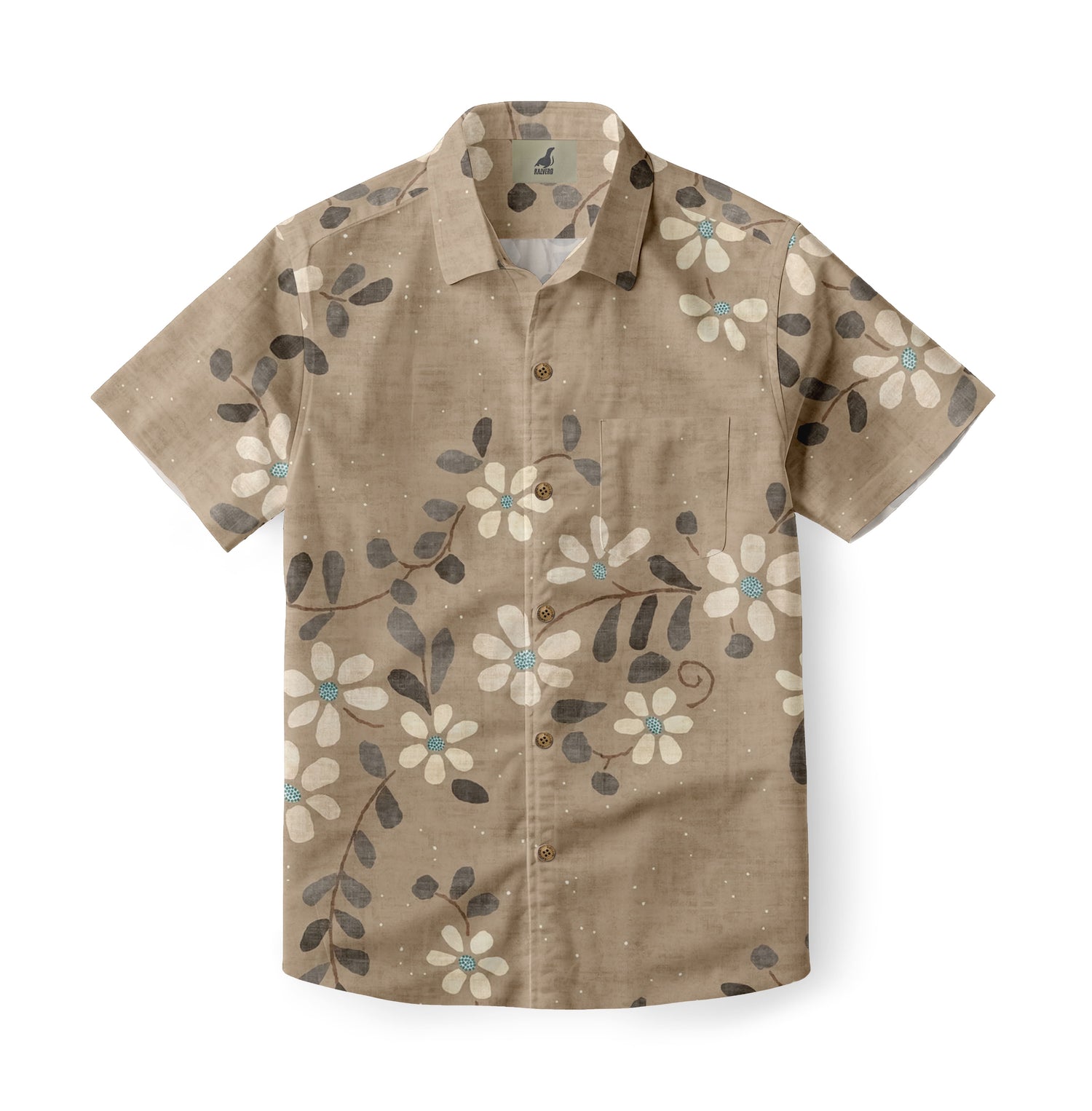 Tan Daisy Hawaiian Shirt