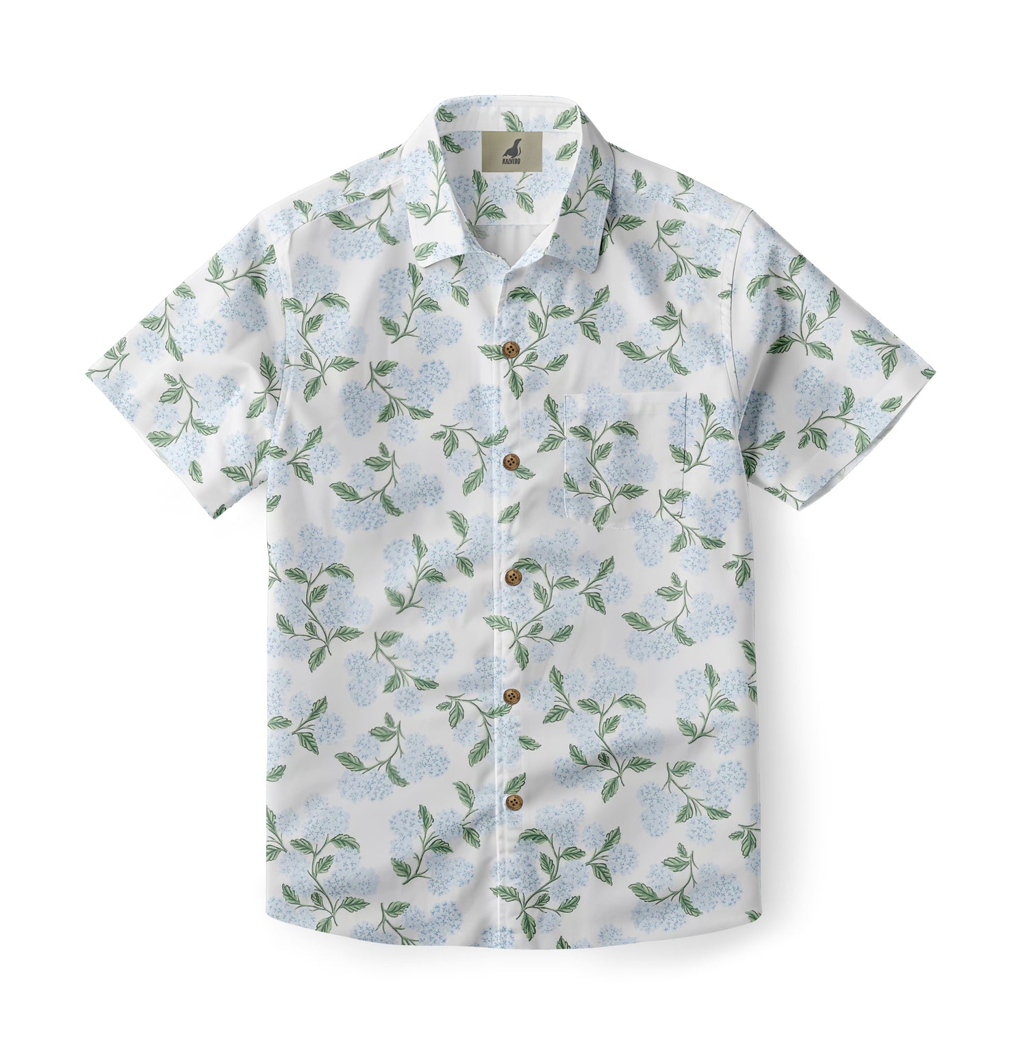 Light Hydrangea Aloha Shirt