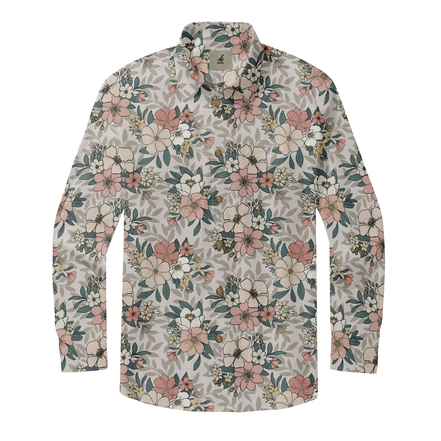Cream Floral Long Sleeve Shirt