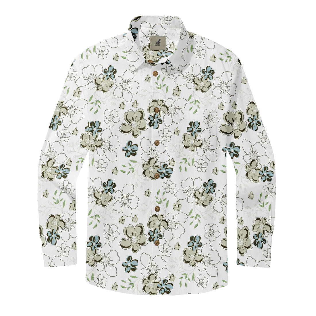 Hibiscus Sketch Long Sleeve Shirt