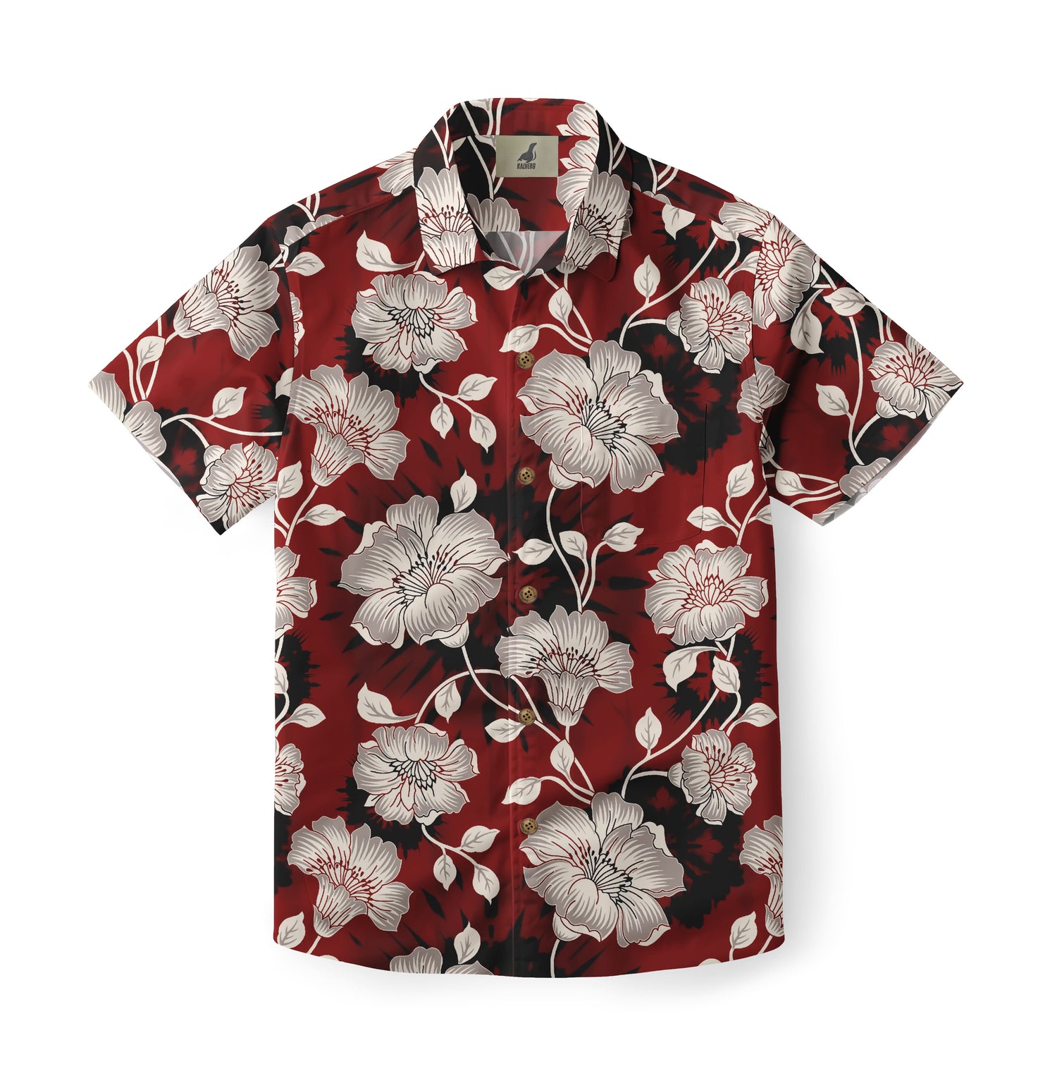 Red Tropical Floral Hawaiian Shirt