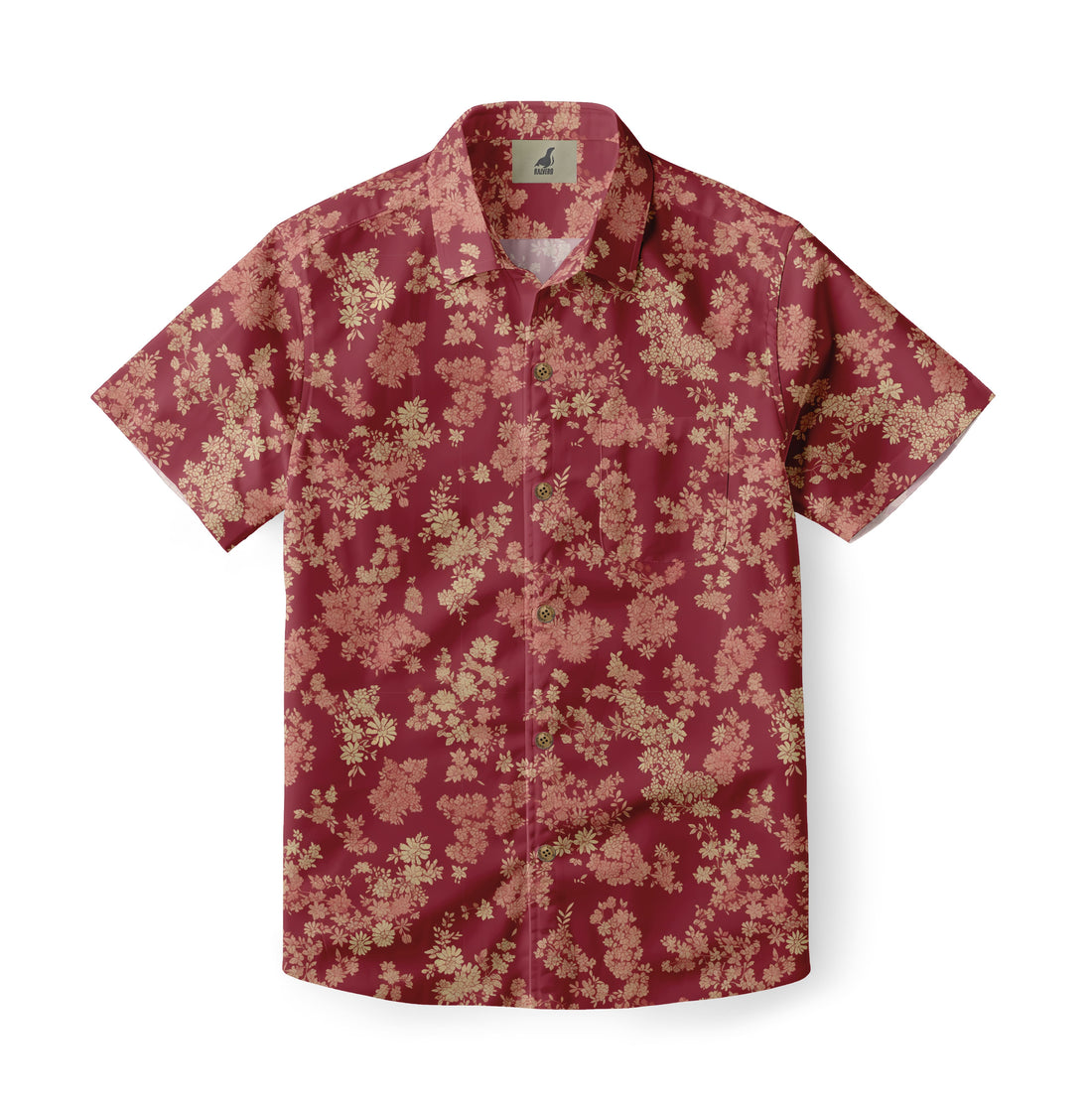 Burgundy Vintage Floral Hawaiian Shirt