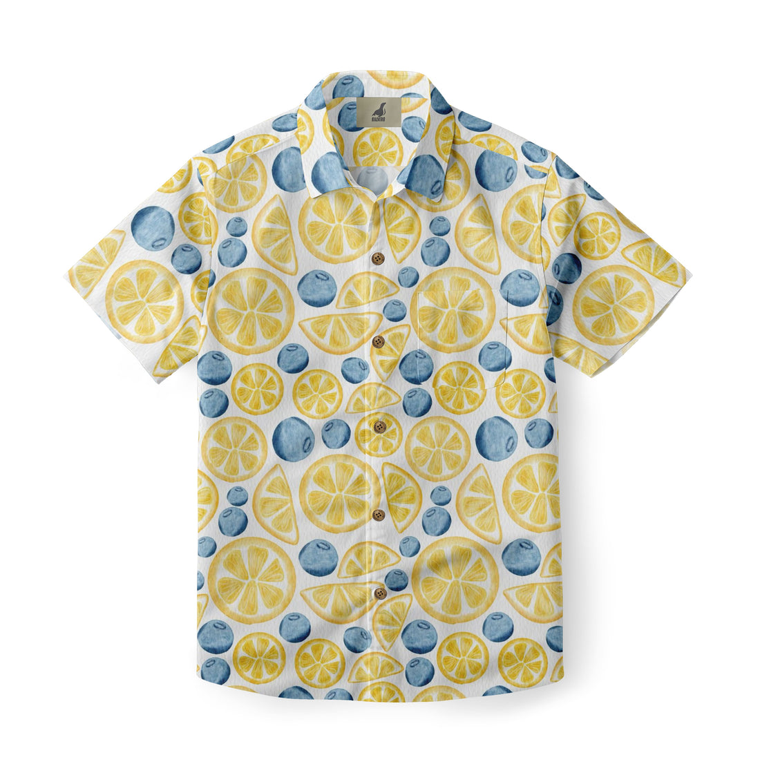 White Lemon &amp; Blueberry Hawaiian Shirt