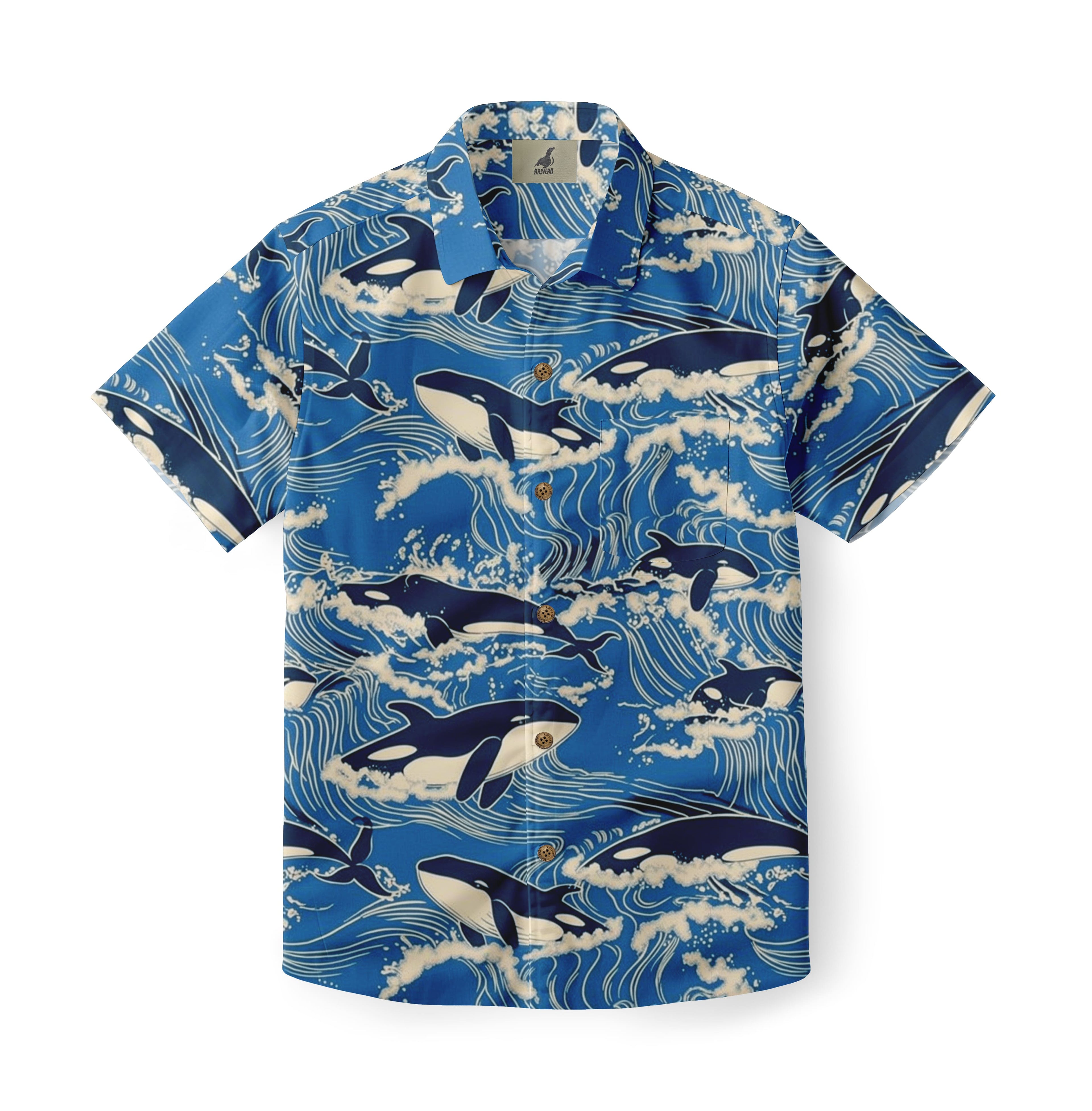 Blue Orca Wave Hawaiian Shirt