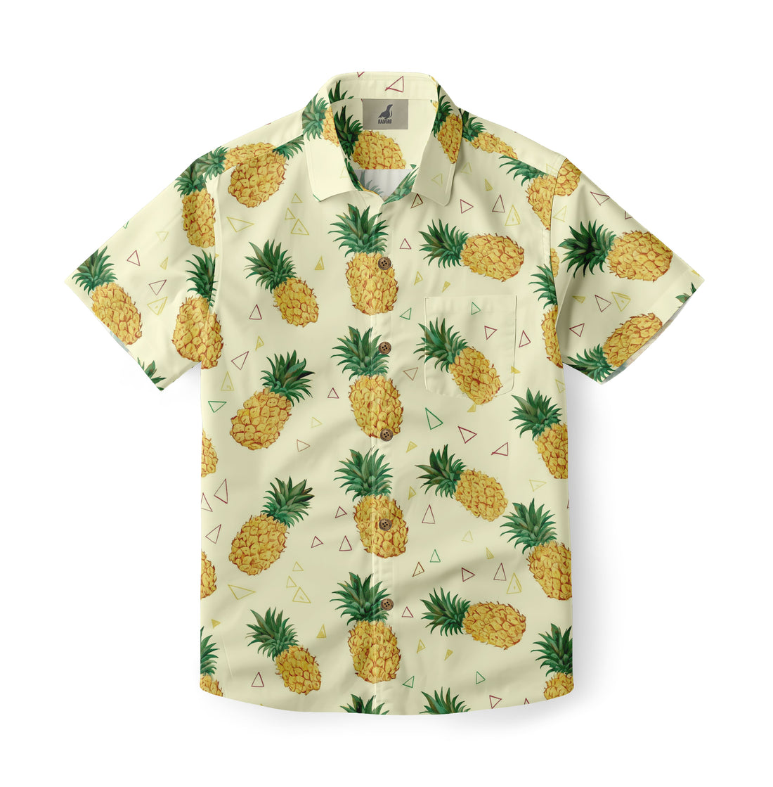 Cream Pineapple Print Hawaiian Shirt