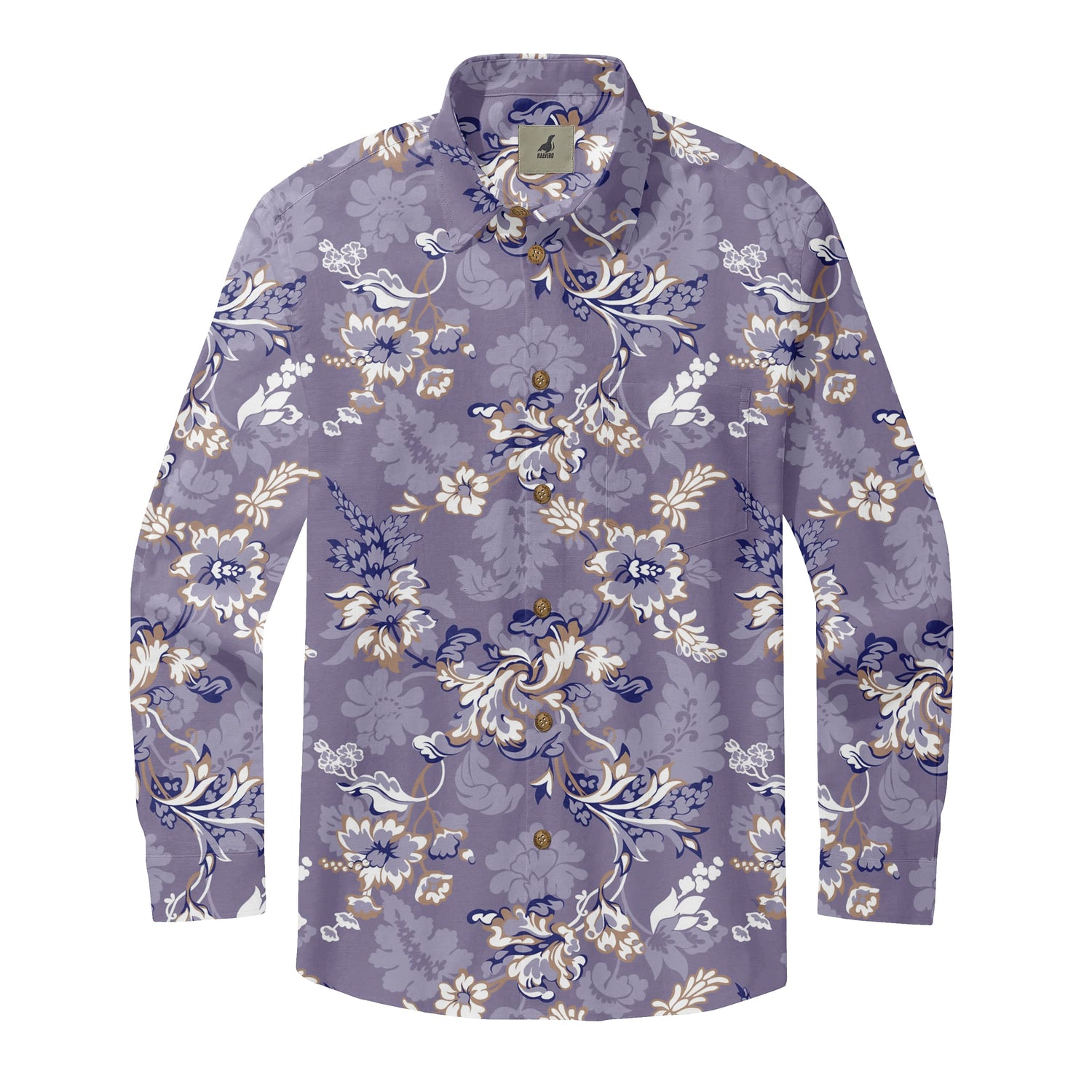 Lavender Royale Floral Long Sleeve Shirts