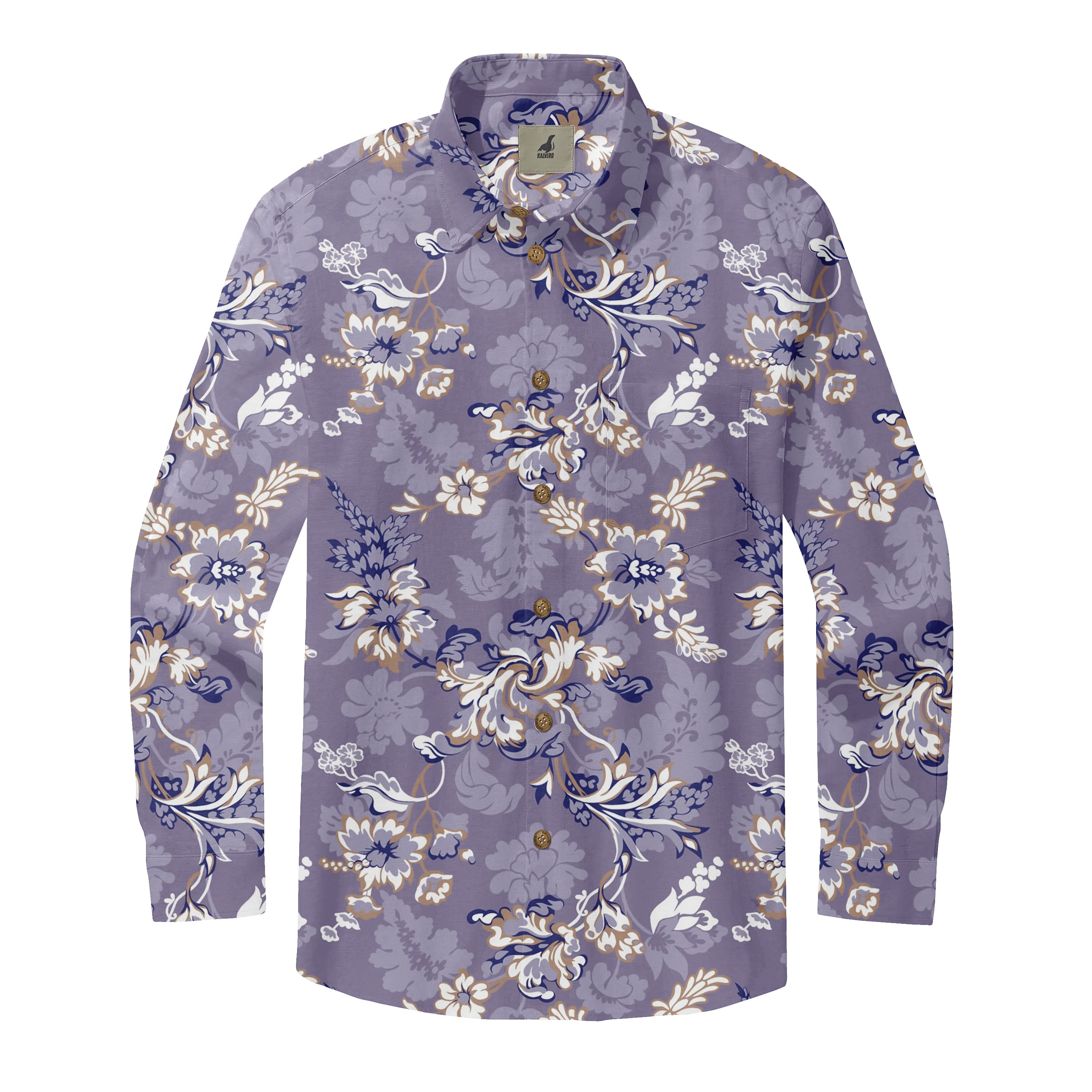 Lavender Royale Floral Long Sleeve Shirts