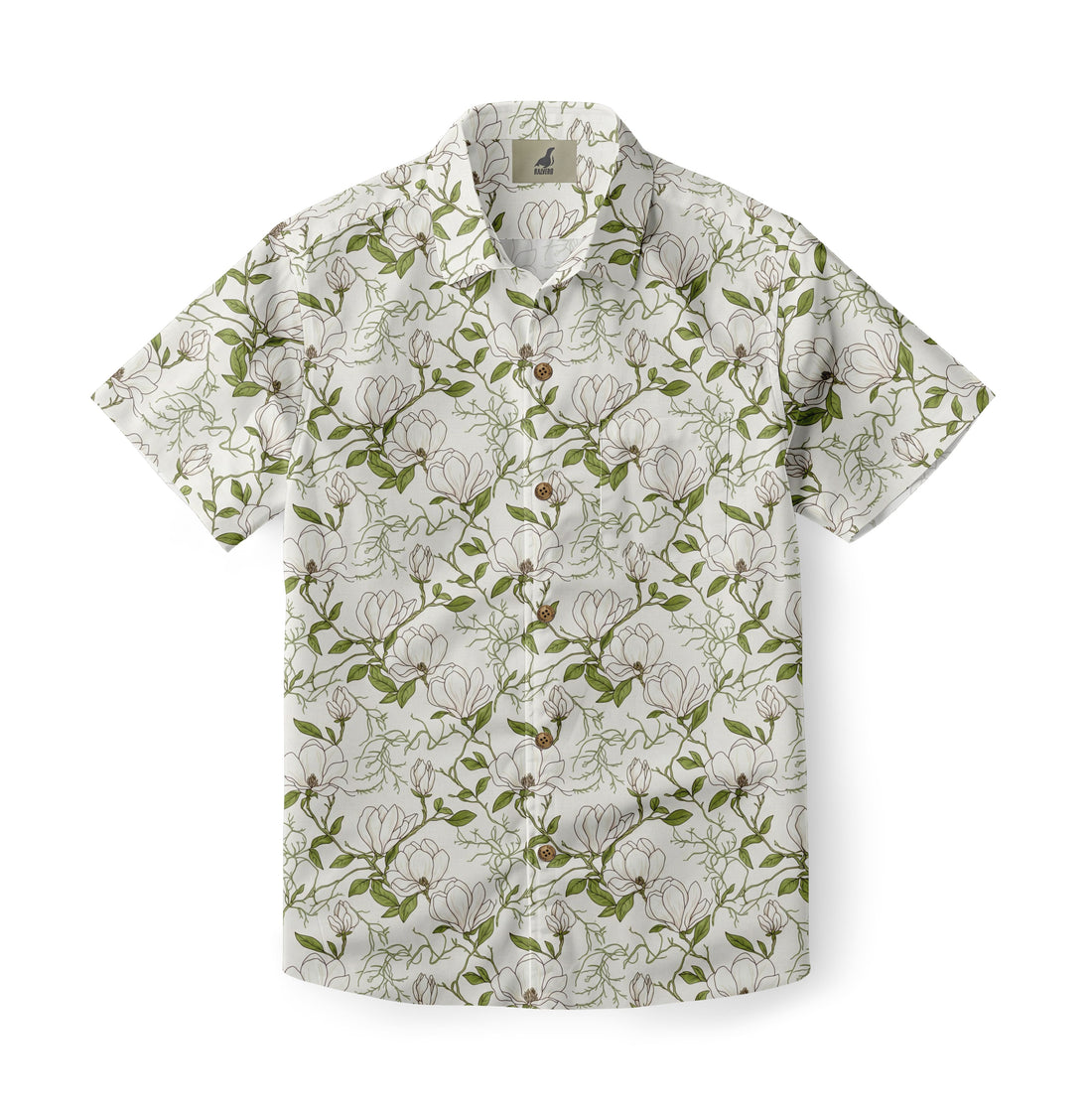 White Tropical Floral Hawaiian Shirt