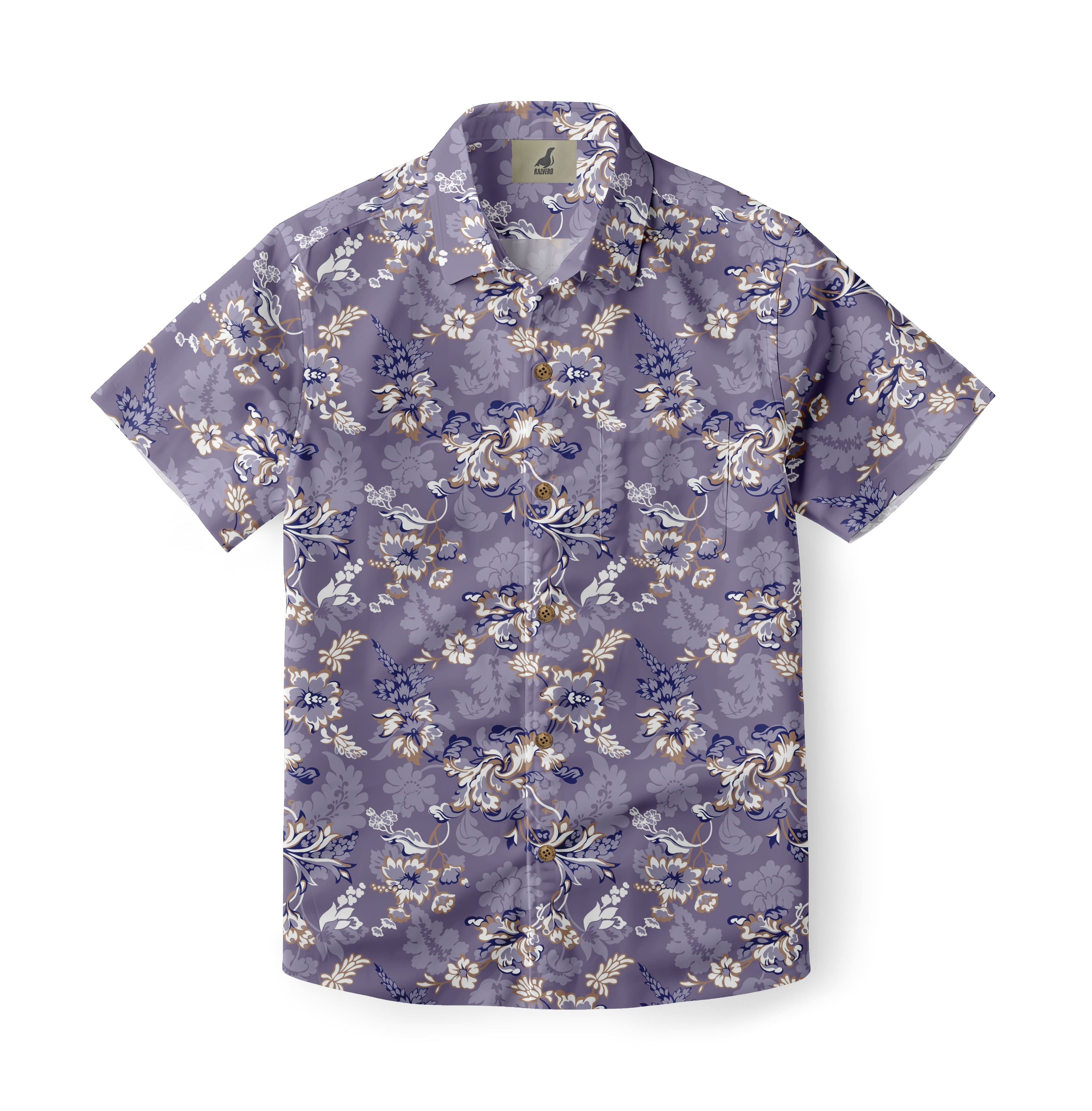 Purple Tropical Floral Hawaiian Shirt