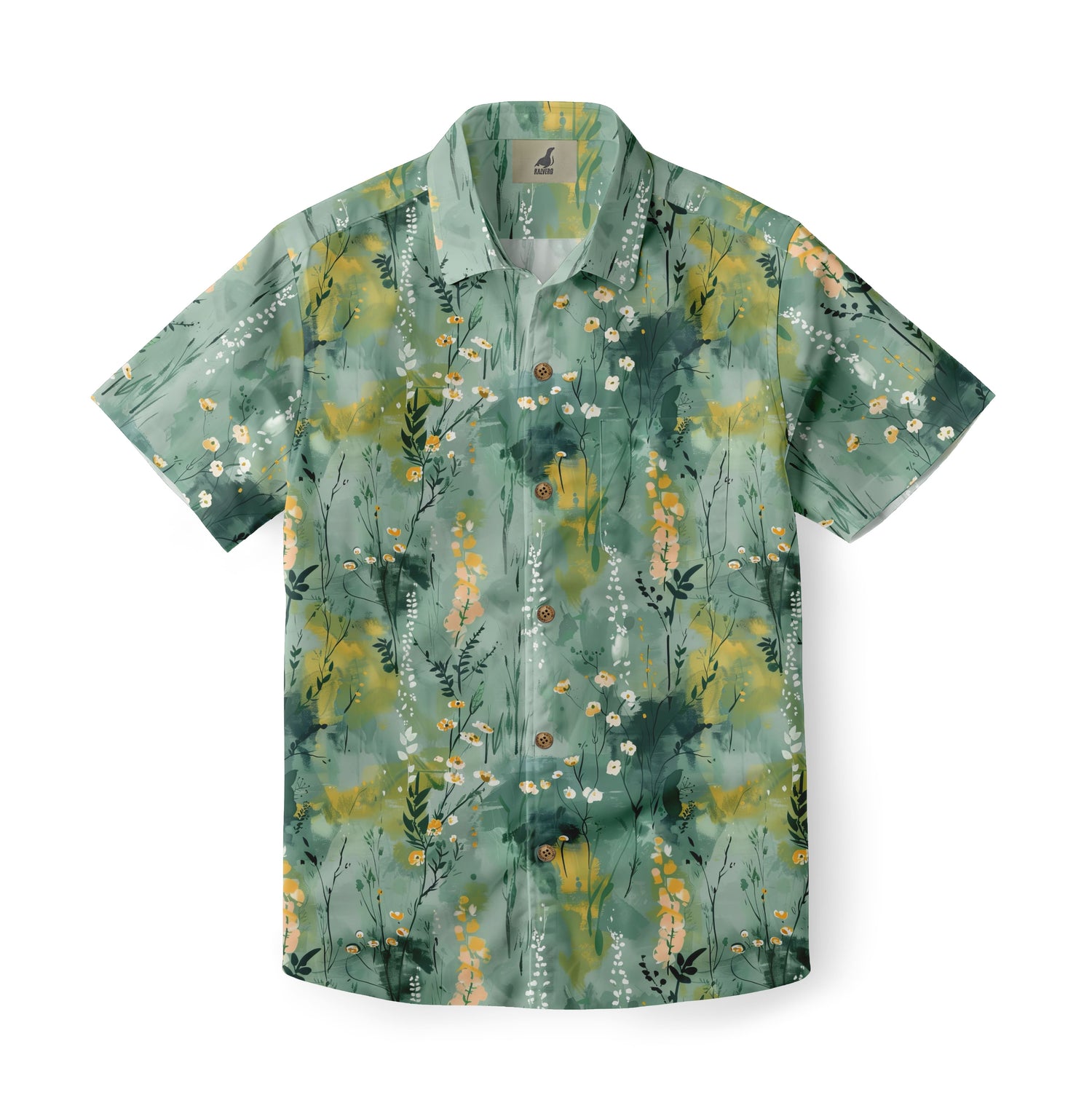 Green Tropical Floral Hawaiian Shirt