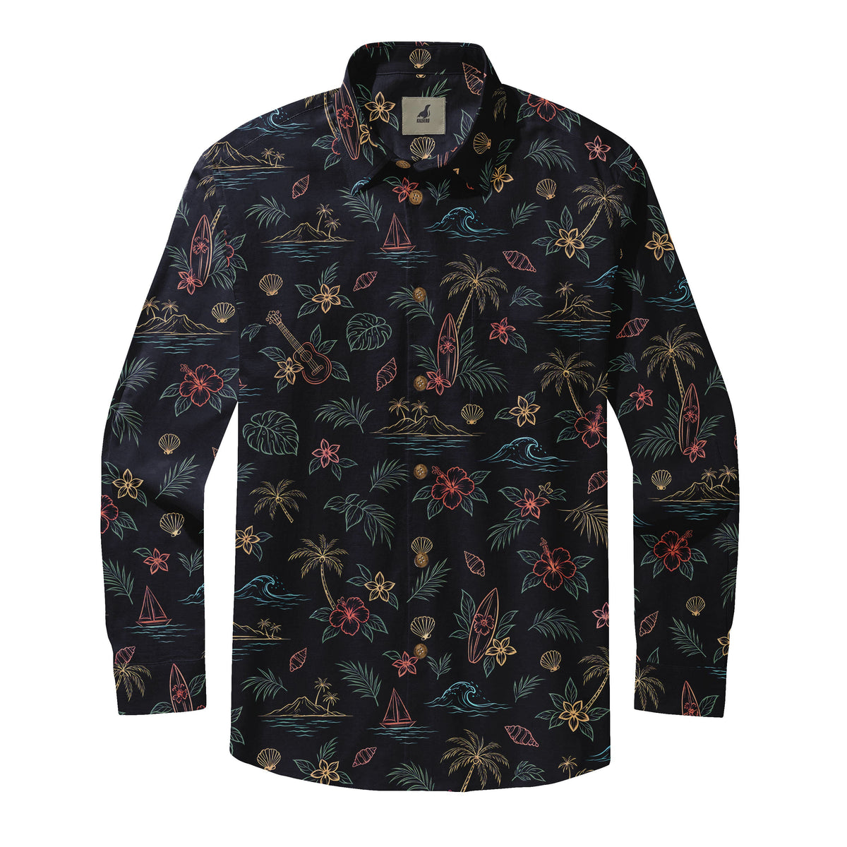 Midnight Island Sketch Long Sleeve Shirt