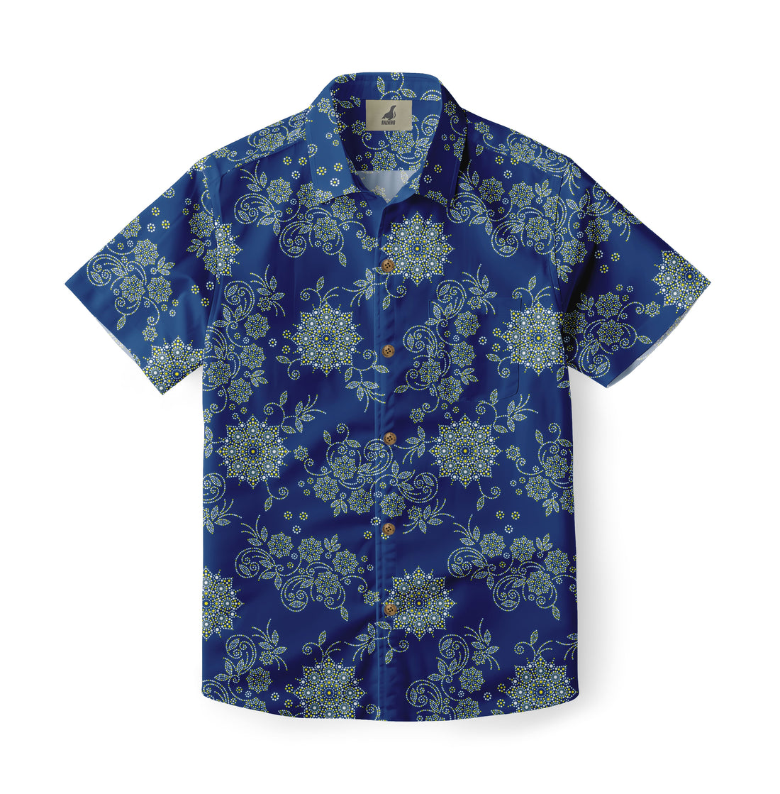 Blue Floral Mandala Hawaiian Shirt