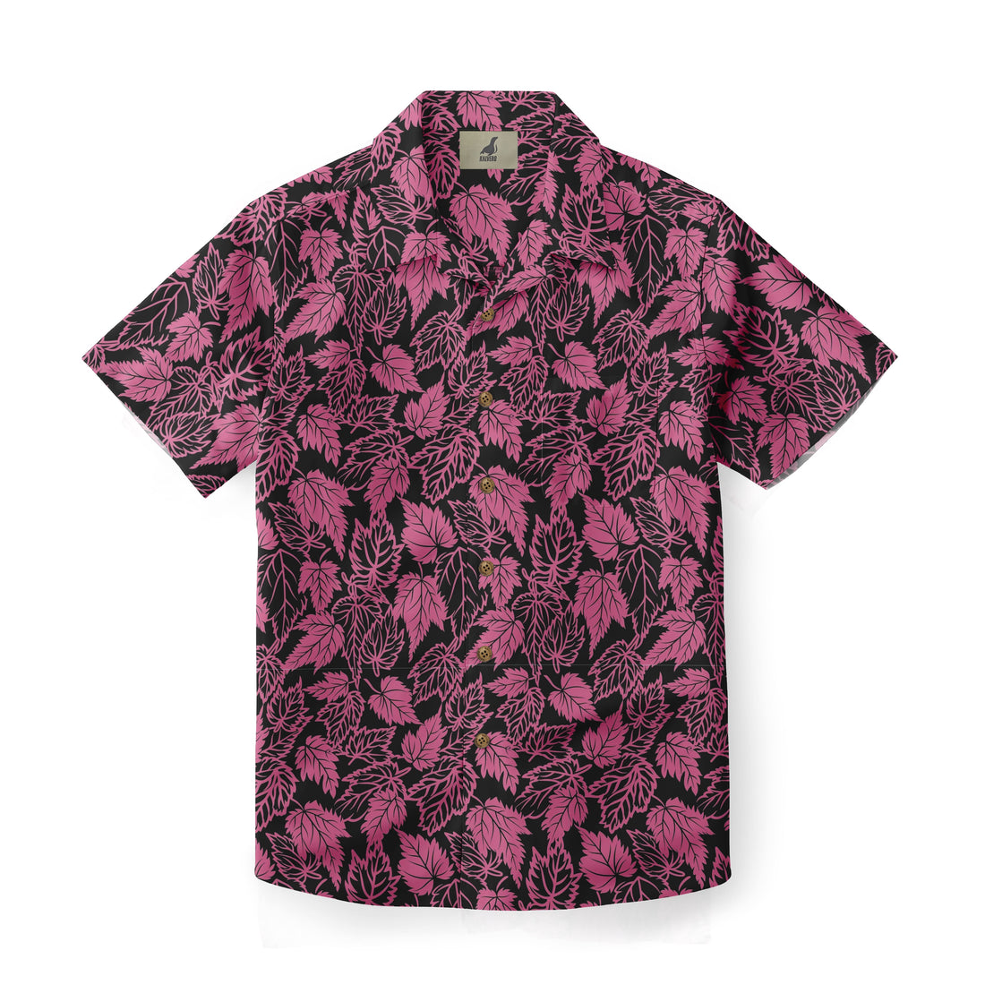 Midnight Fuchsia Leaf Hawaiian Shirt