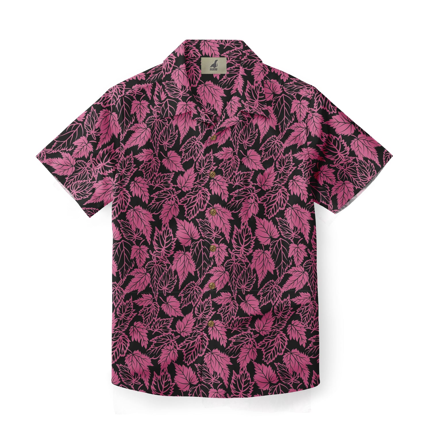 Midnight Fuchsia Leaf Hawaiian Shirt