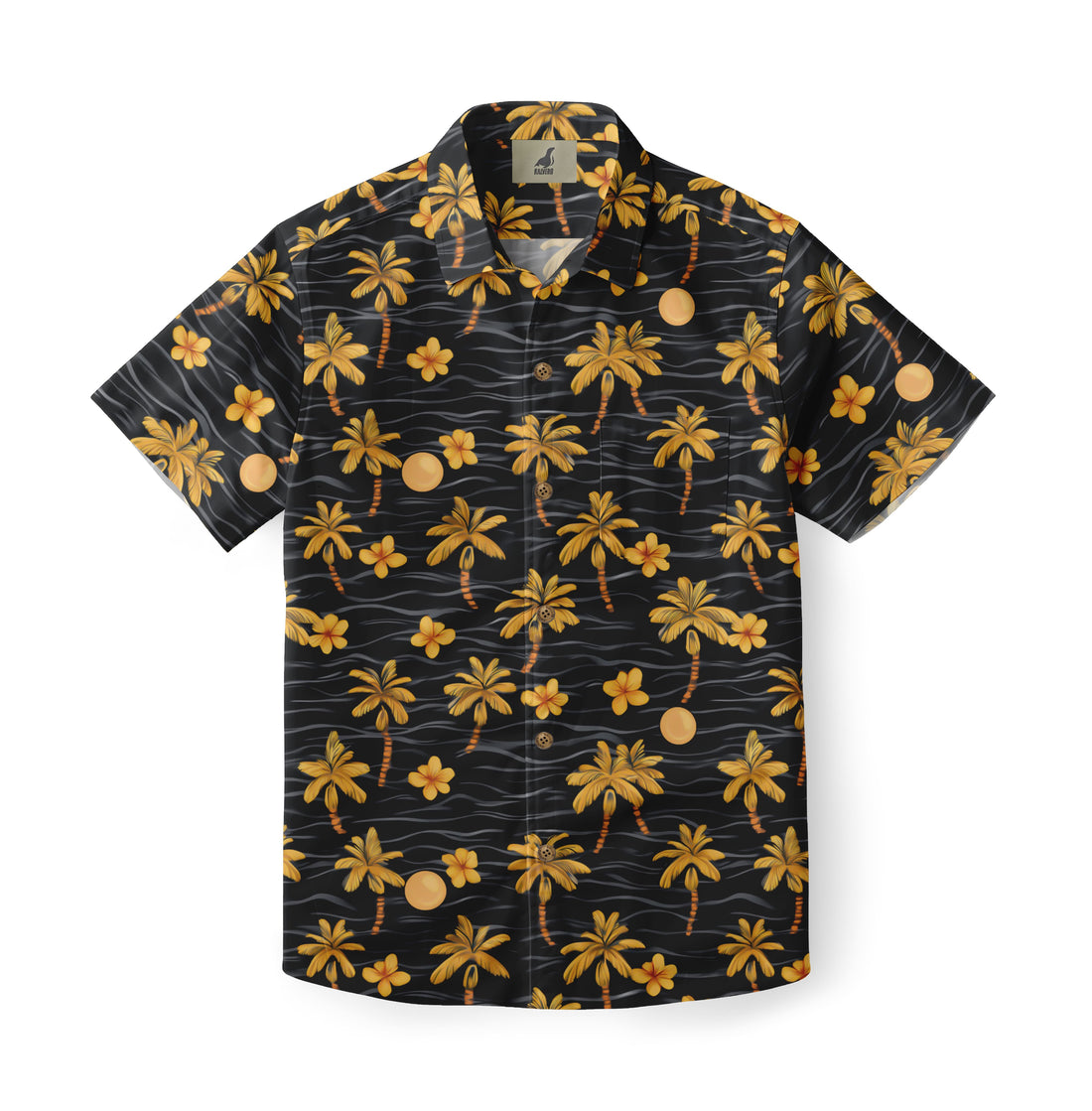 Black Gold Palm Tree Hawaiian Shirt