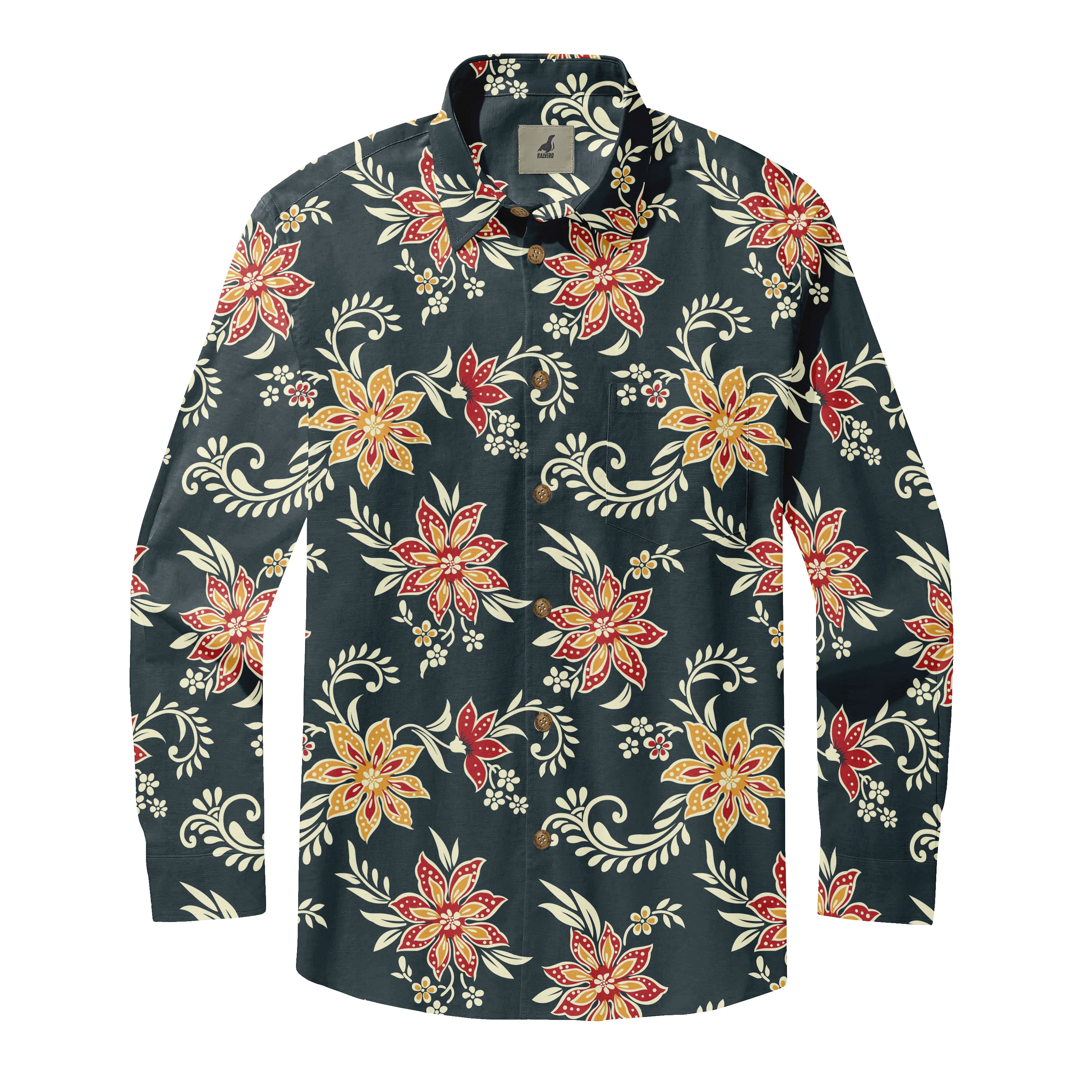 Midnight Hibiscus Bloom Long Sleeve Shirts