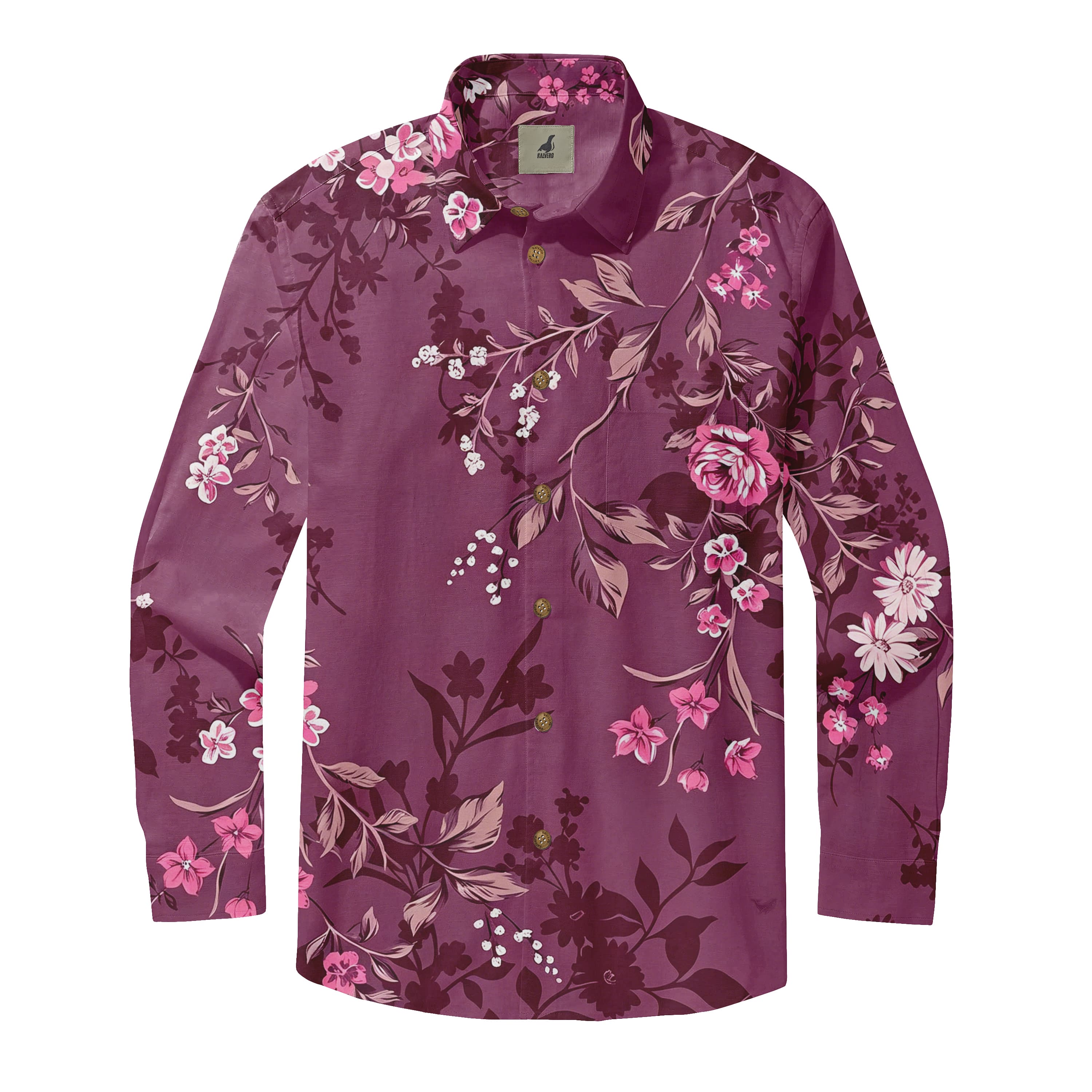 Midnight Orchid Bloom Long Sleeve Shirts