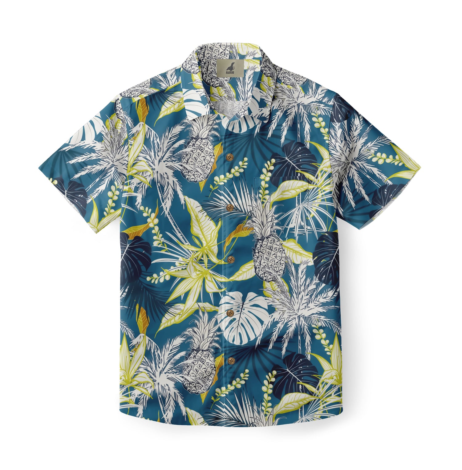 Blue Tropical Pineapple Hawaiian Shirt