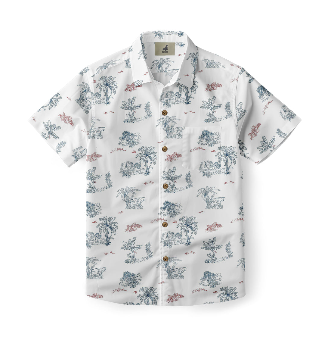 White Tropical Landscape Hawaiian Shirt