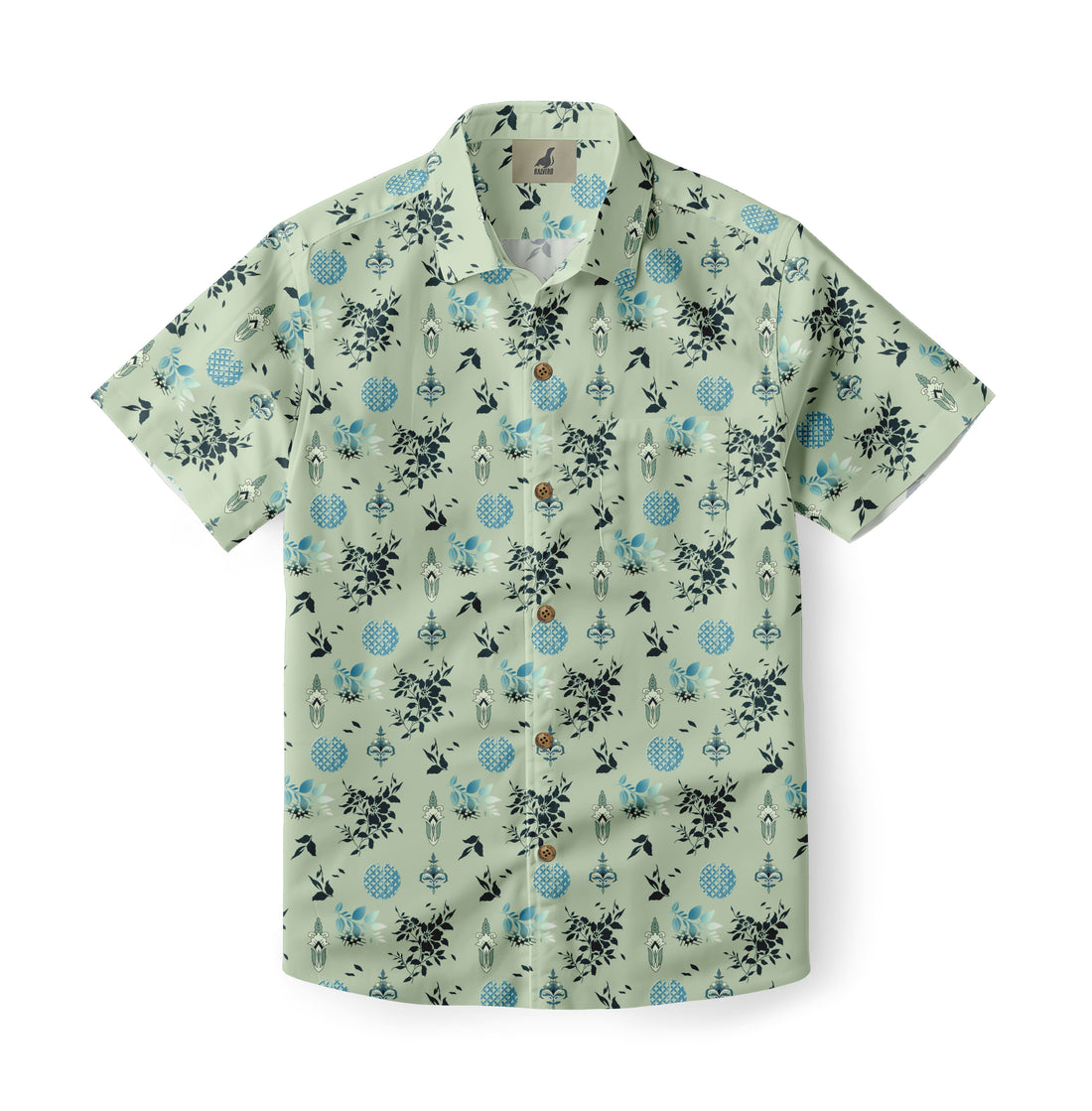 Light Green Floral Hawaiian Shirt