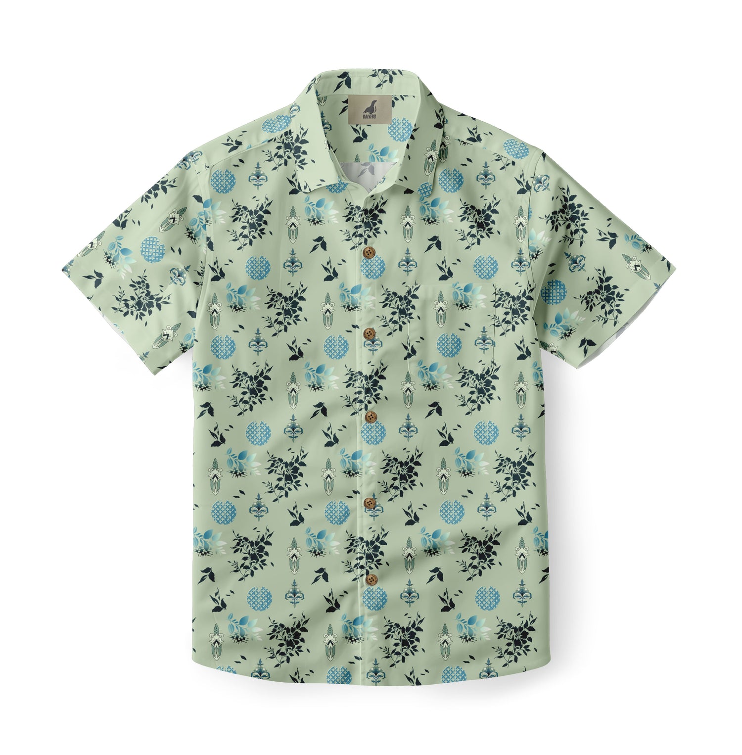 Light Green Floral Hawaiian Shirt