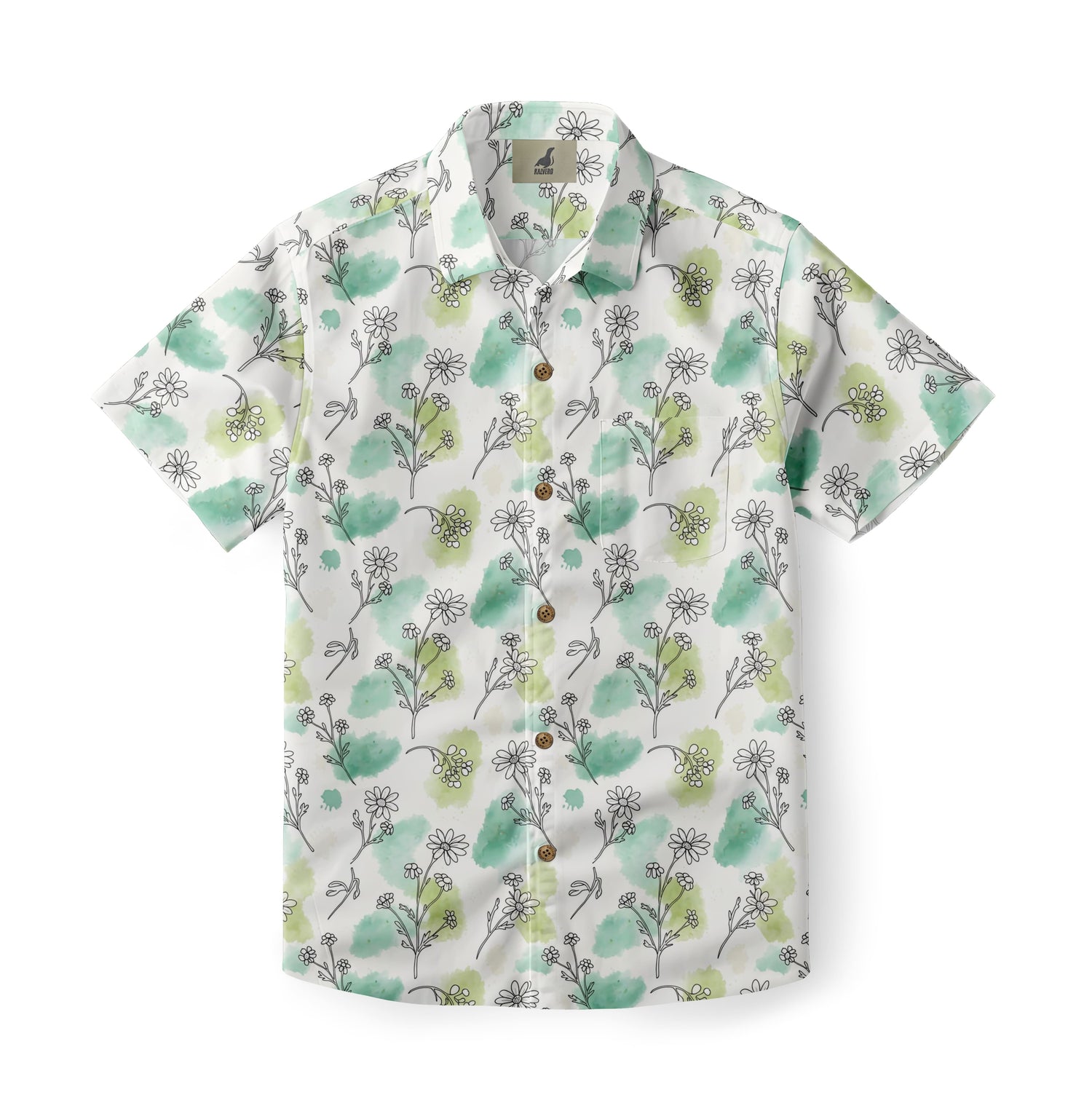 White Tropical Floral Hawaiian Shirt