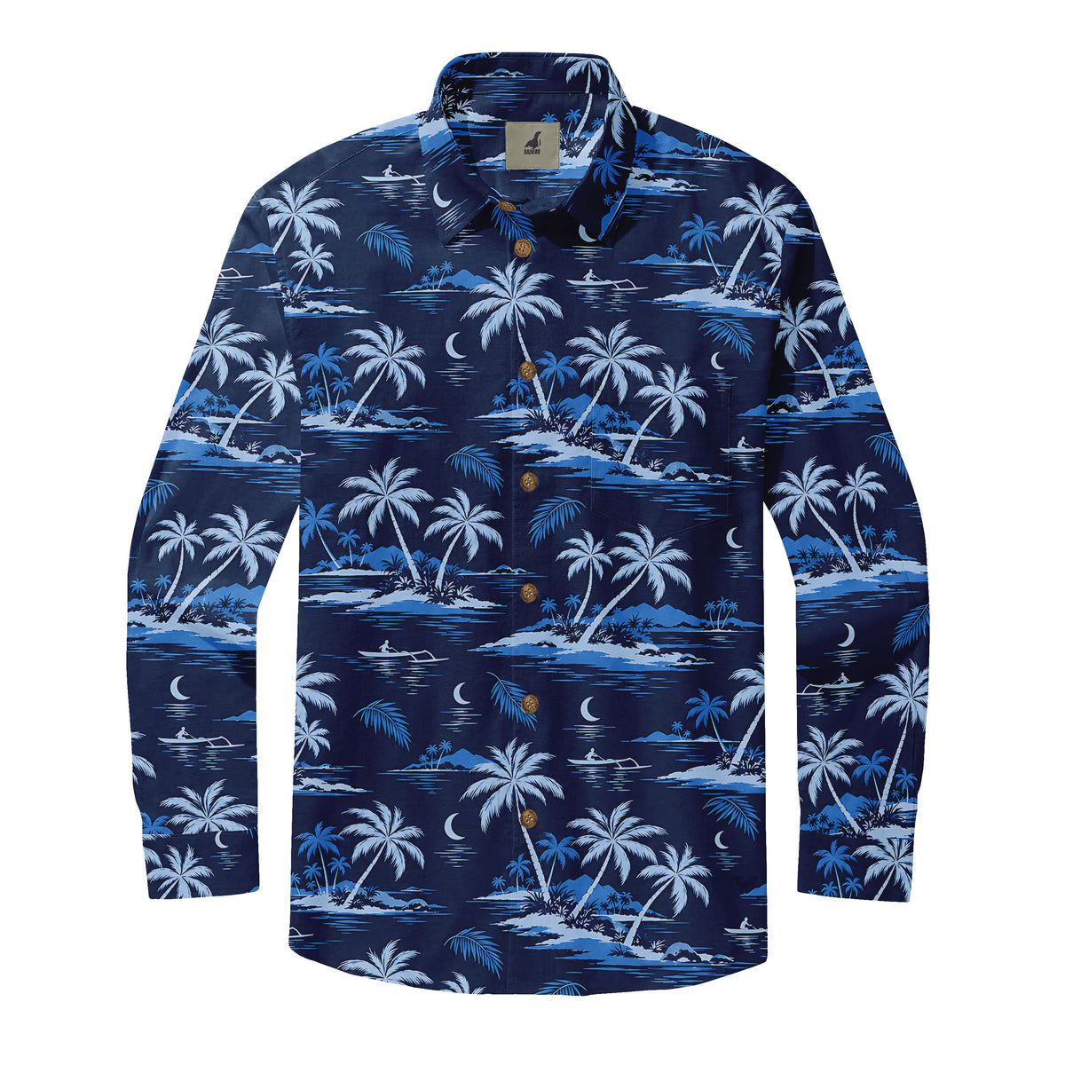 Moonlit Outrigger Lagoon Long Sleeve Shirt