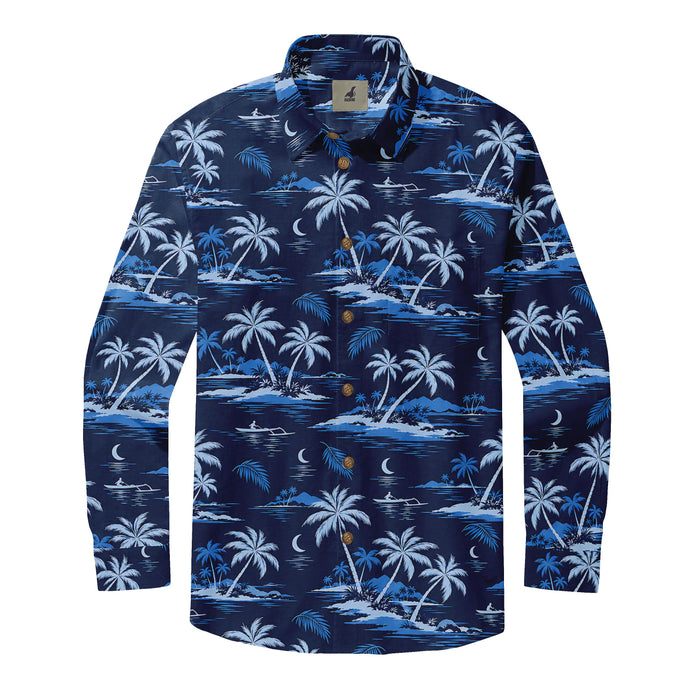 Moonlit Outrigger Lagoon Long Sleeve Shirt