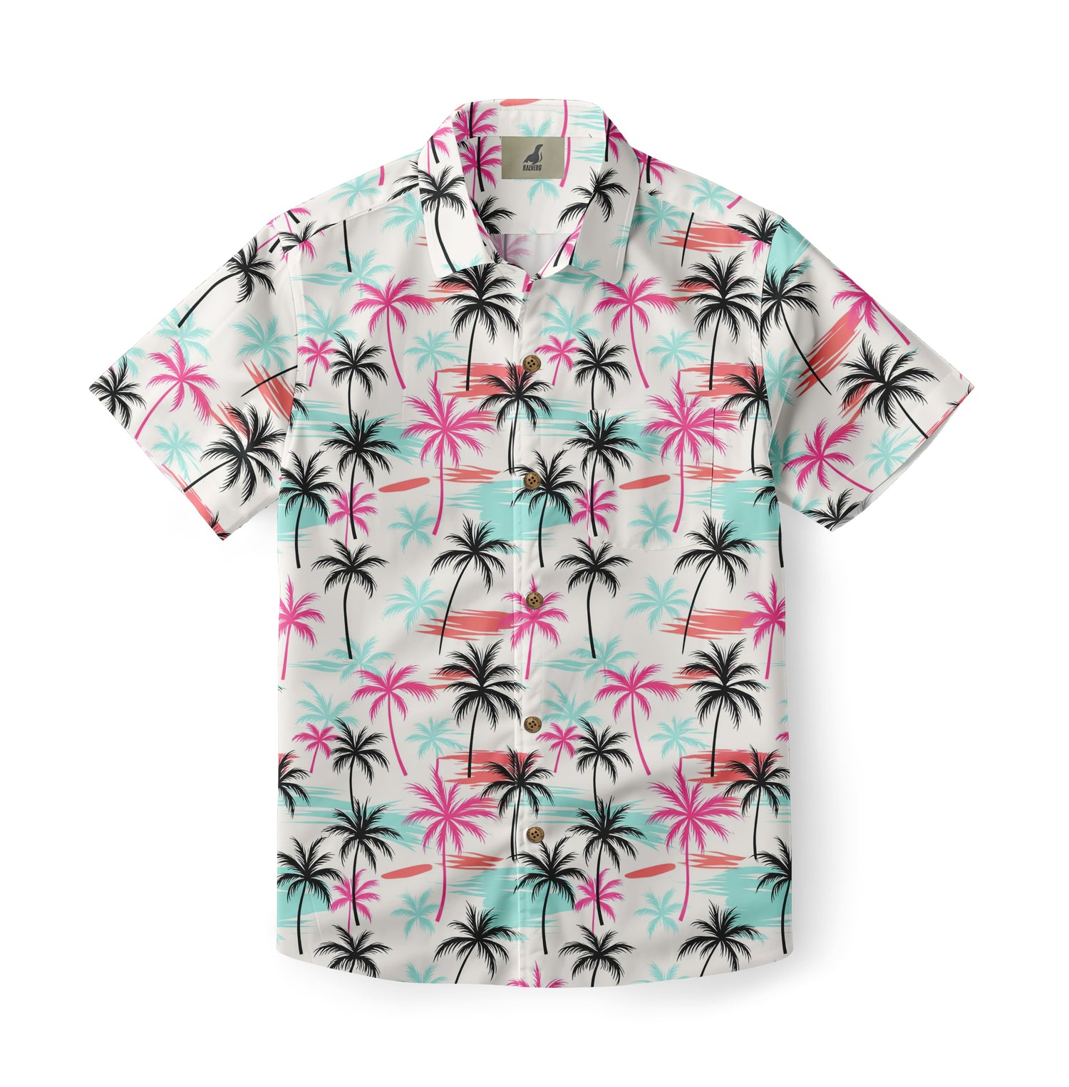 Cream Tropical Palm Trees Hawaiian Shirt