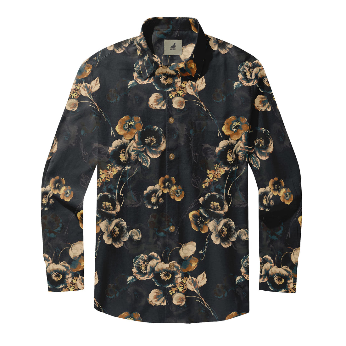 Noir Garden Bloom Camp Long Sleeve Shirts