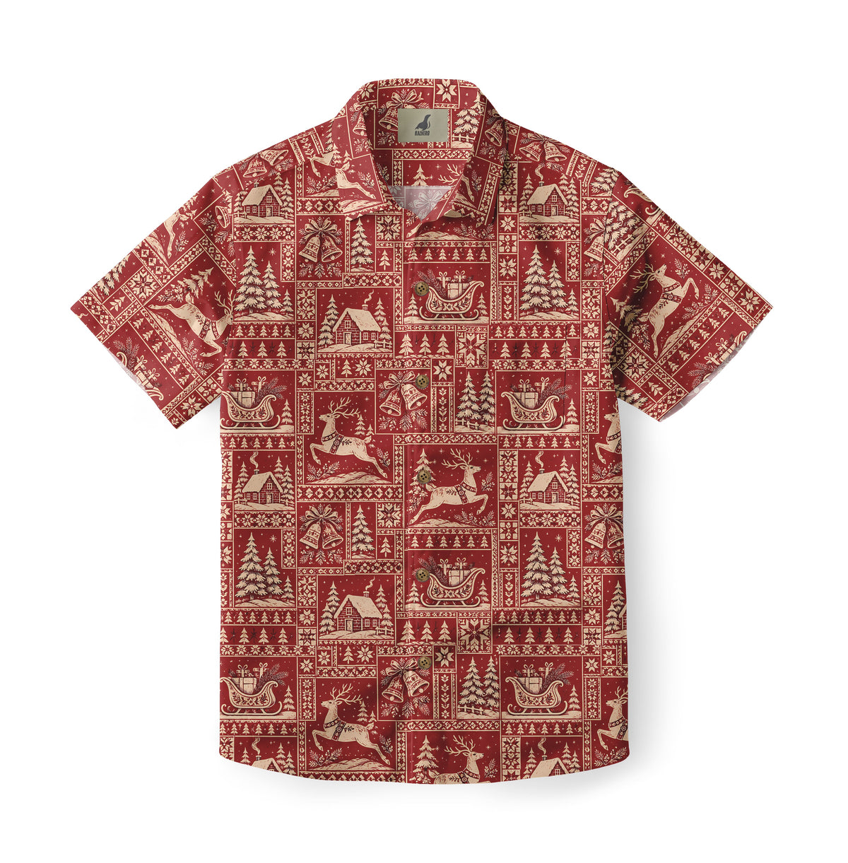 Nordic Christmas Patchwork Hawaiian Shirt