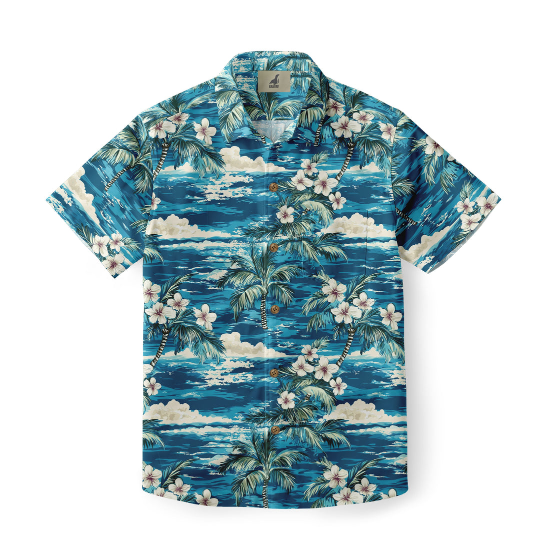 Blue Tropical Ocean Palm Tree Hawaiian Shirt
