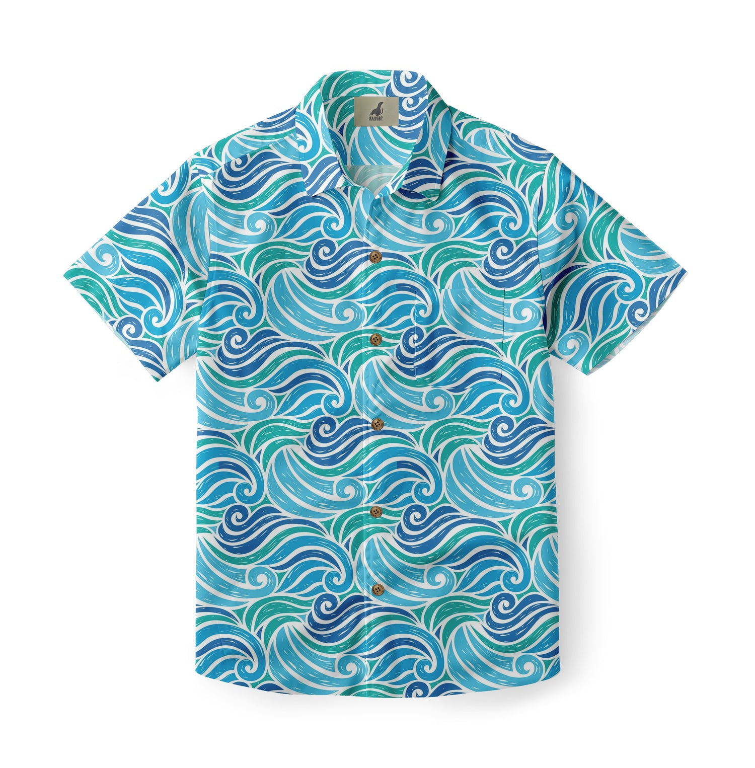 Blue Wave Swirls Hawaiian Shirt