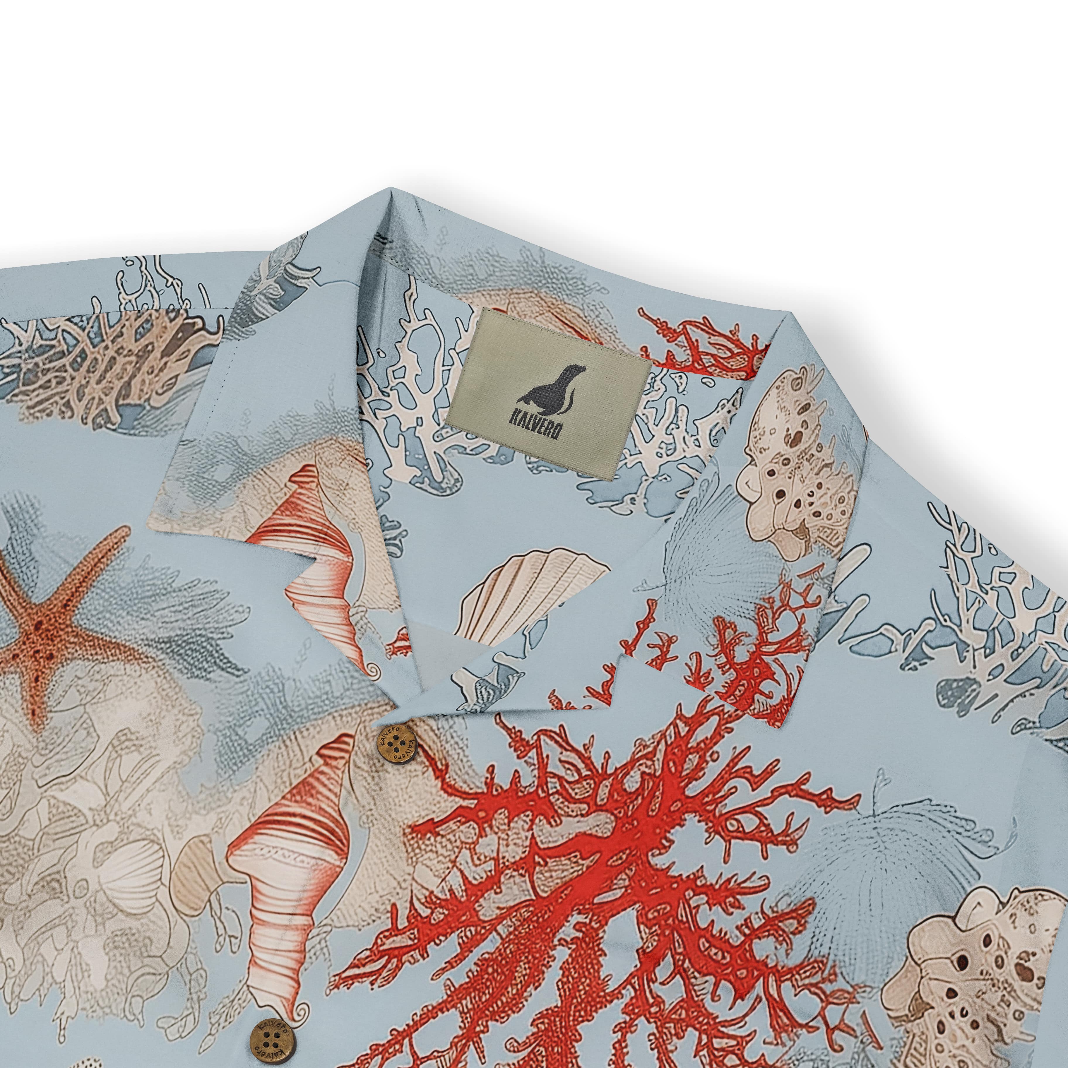 Oceanic Harmony shirt with detailed marine illustrations.